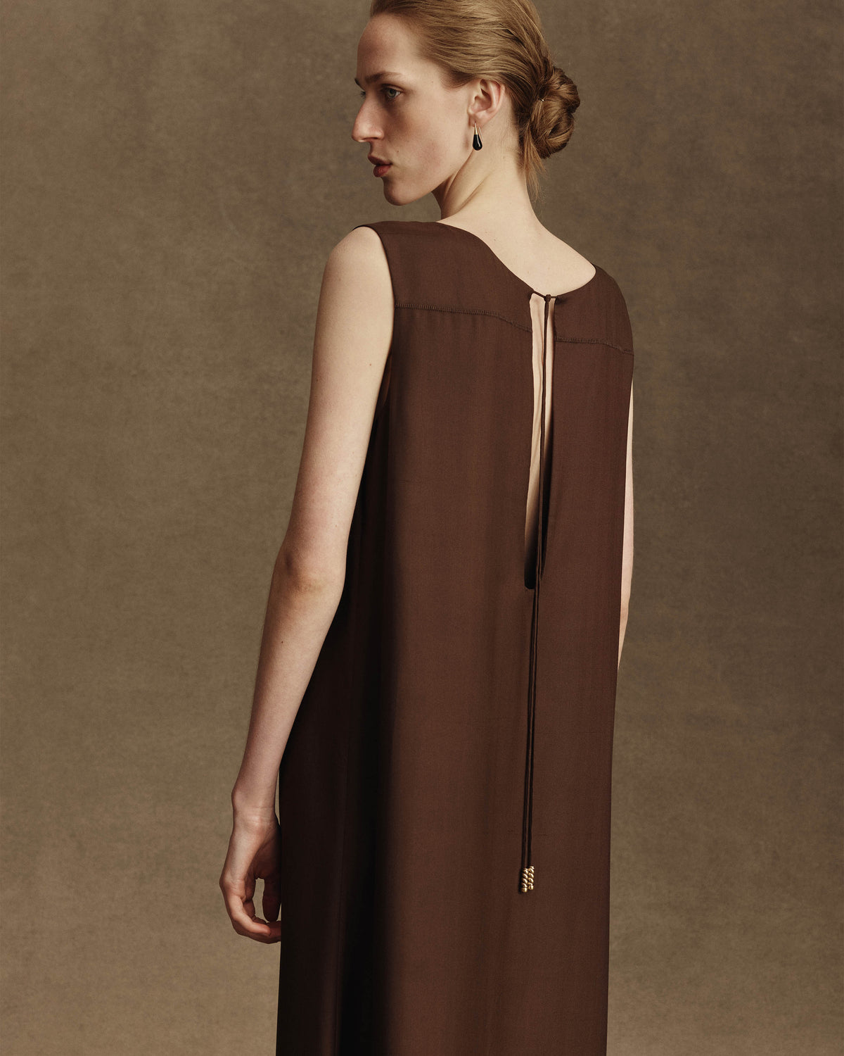 Maria Dress - Chocolate Dupioni