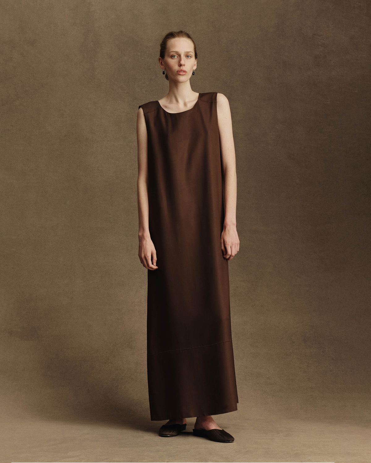 Maria Dress - Chocolate Dupioni