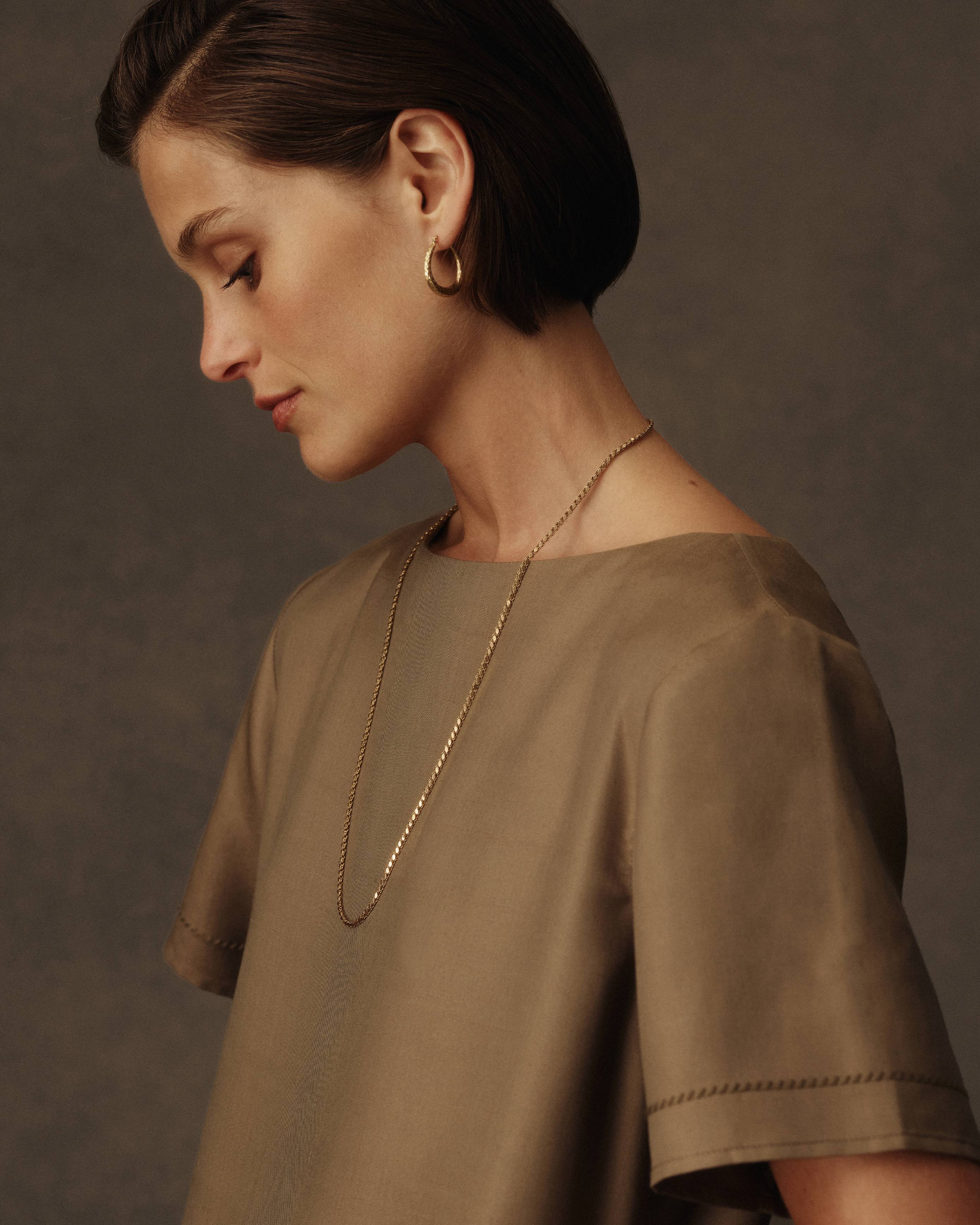 Audrey Dress - Taupe Dupioni