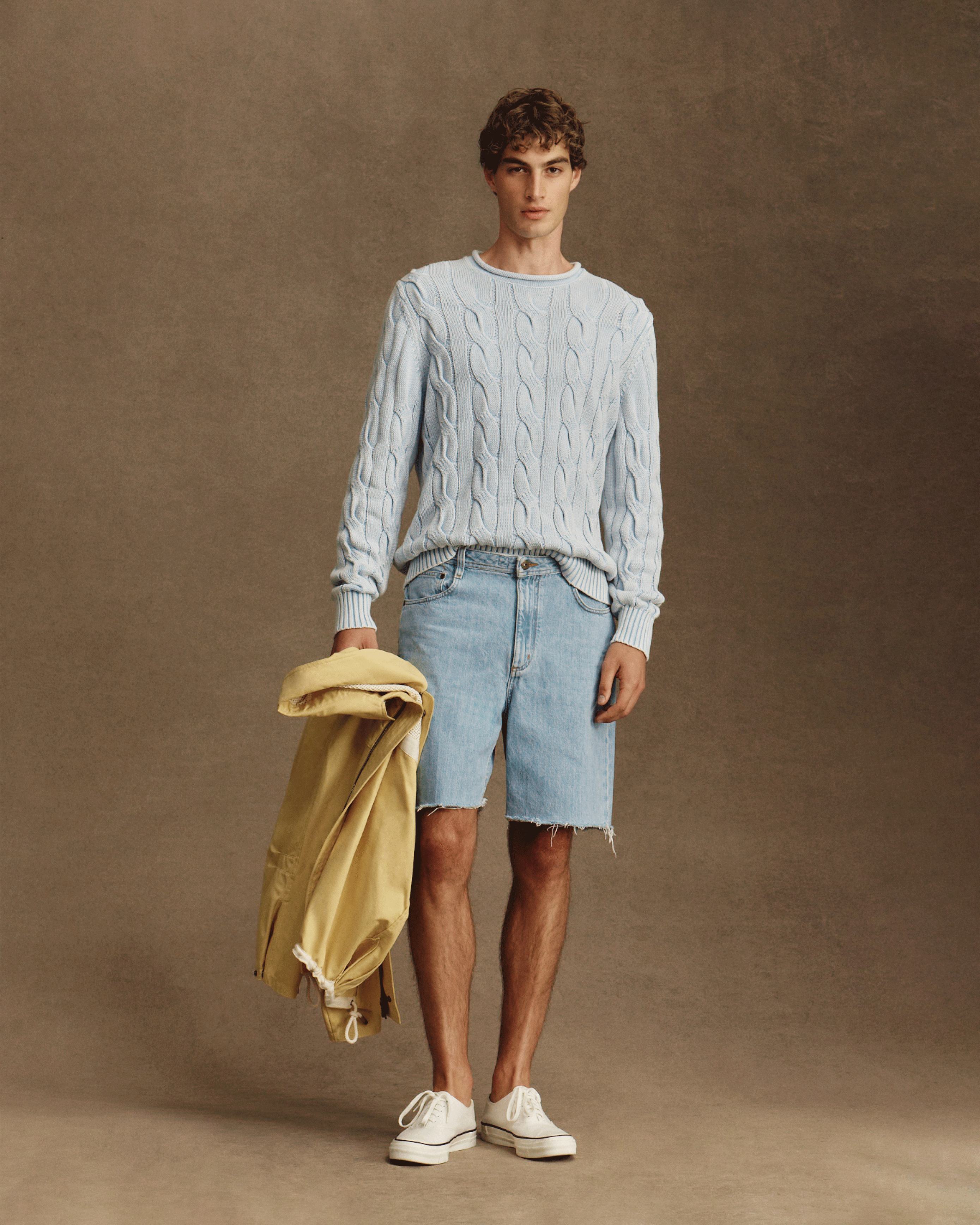 Yachtie Cable Sweater - Powder Blue