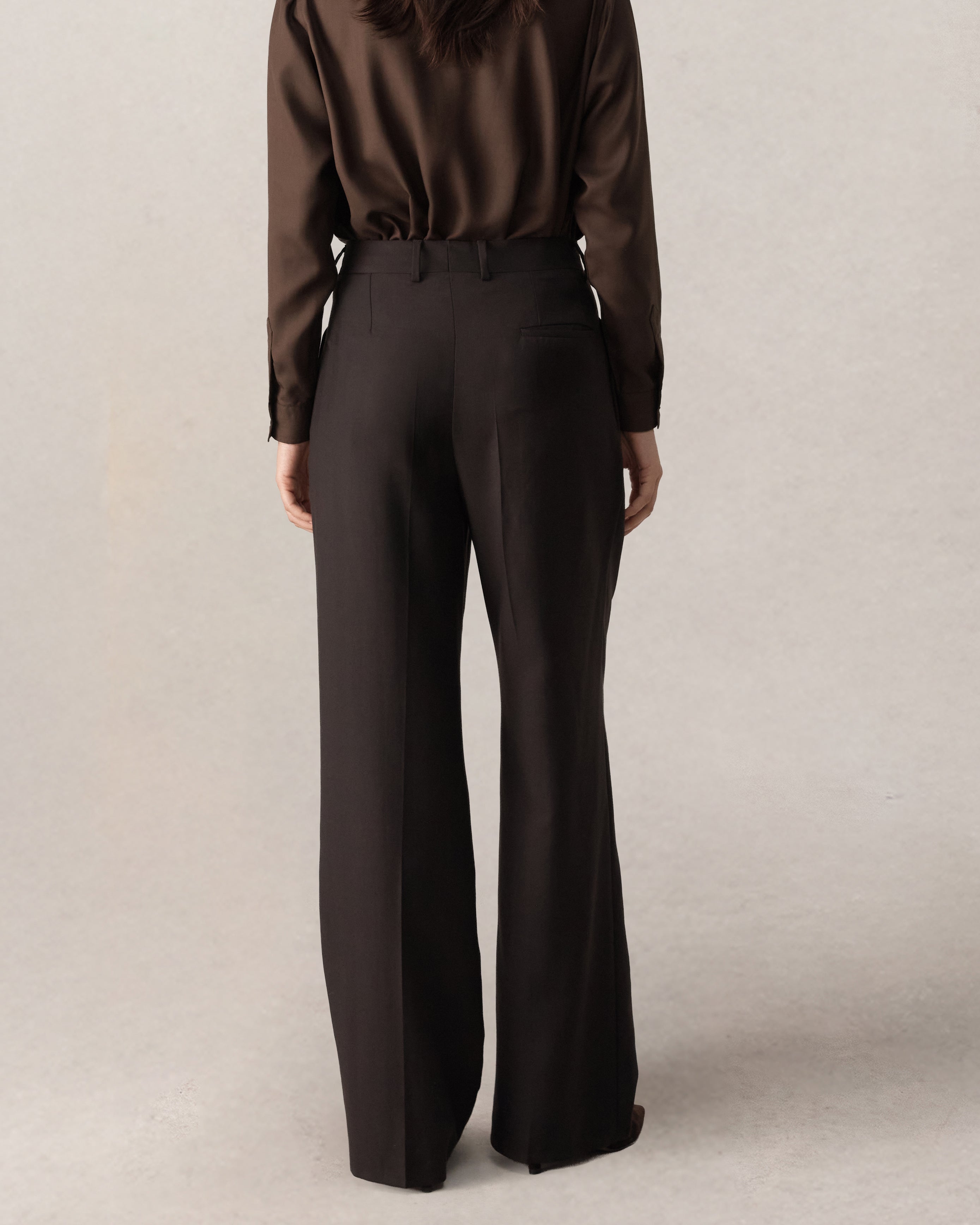 Ava Pleated Trouser - Espresso