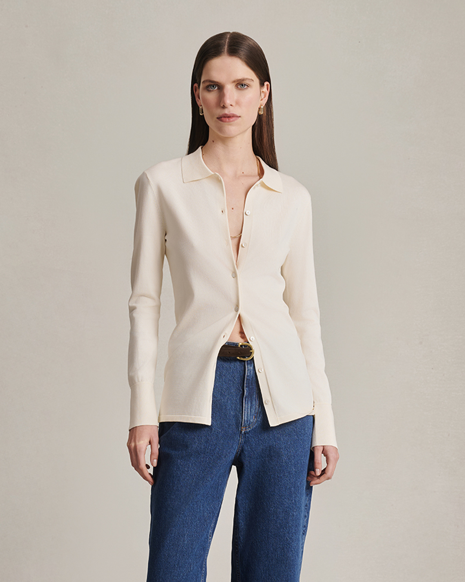 Natalie Knit Shirt - Off White