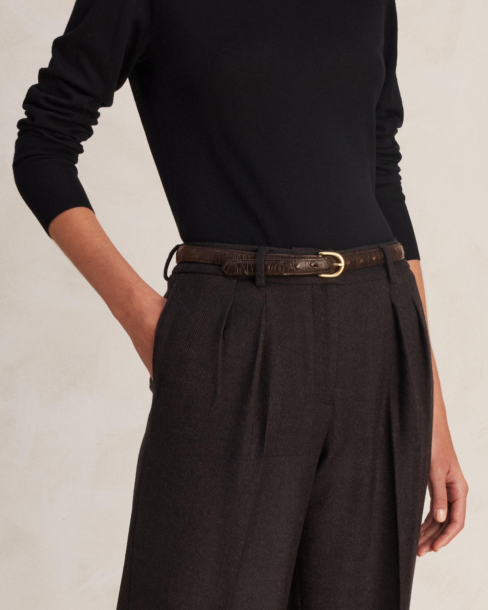 Ostrich Belt 20mm - Brown