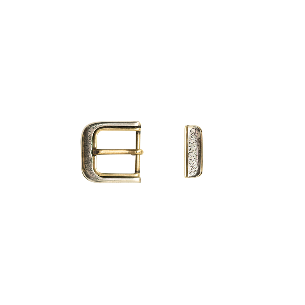 Pewter & Brass 2pc Buckle Set - 25mm