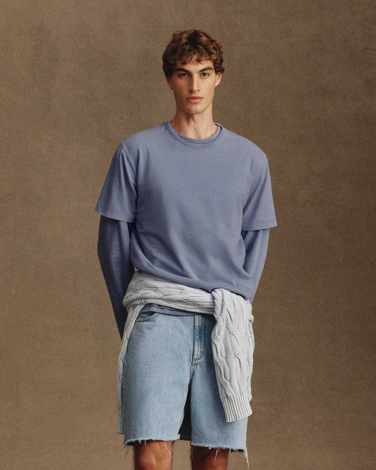 Bernard Short Sleeve T-Shirt - Washed Mid Blue