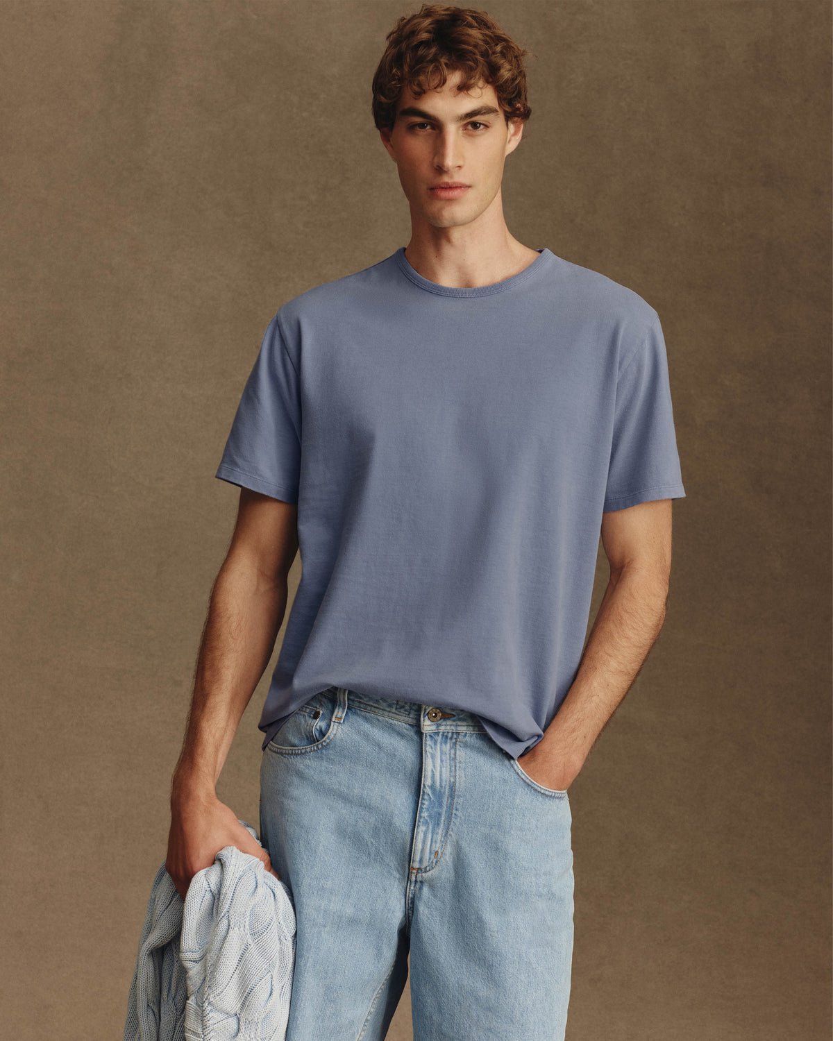 Bernard Short Sleeve T-Shirt - Washed Mid Blue