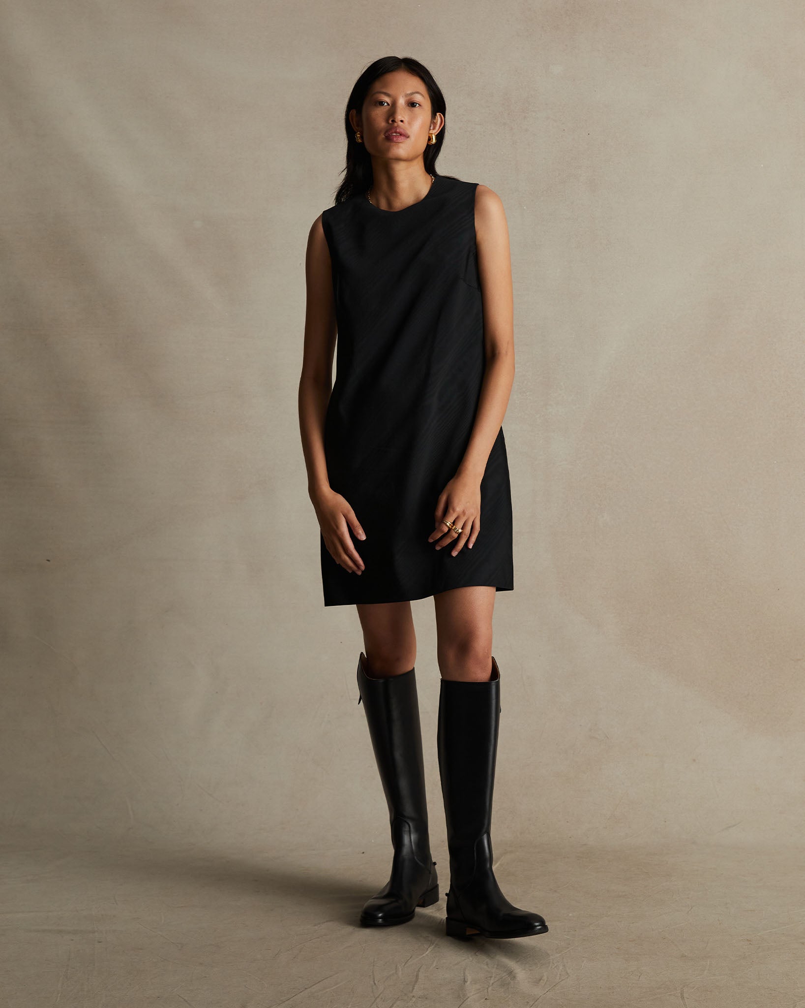 Chelsea Dress - Black Moire