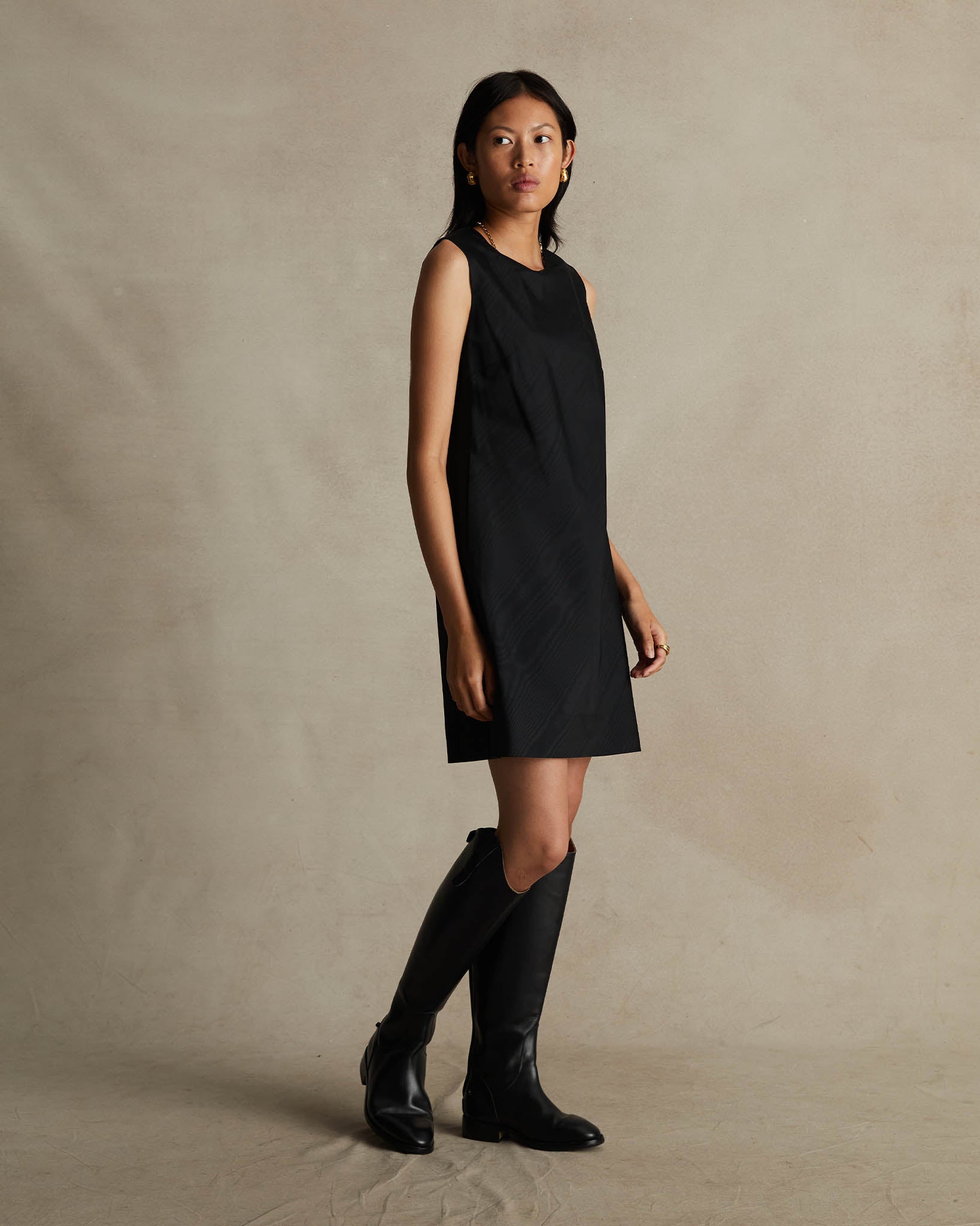 Chelsea Dress - Black Moire