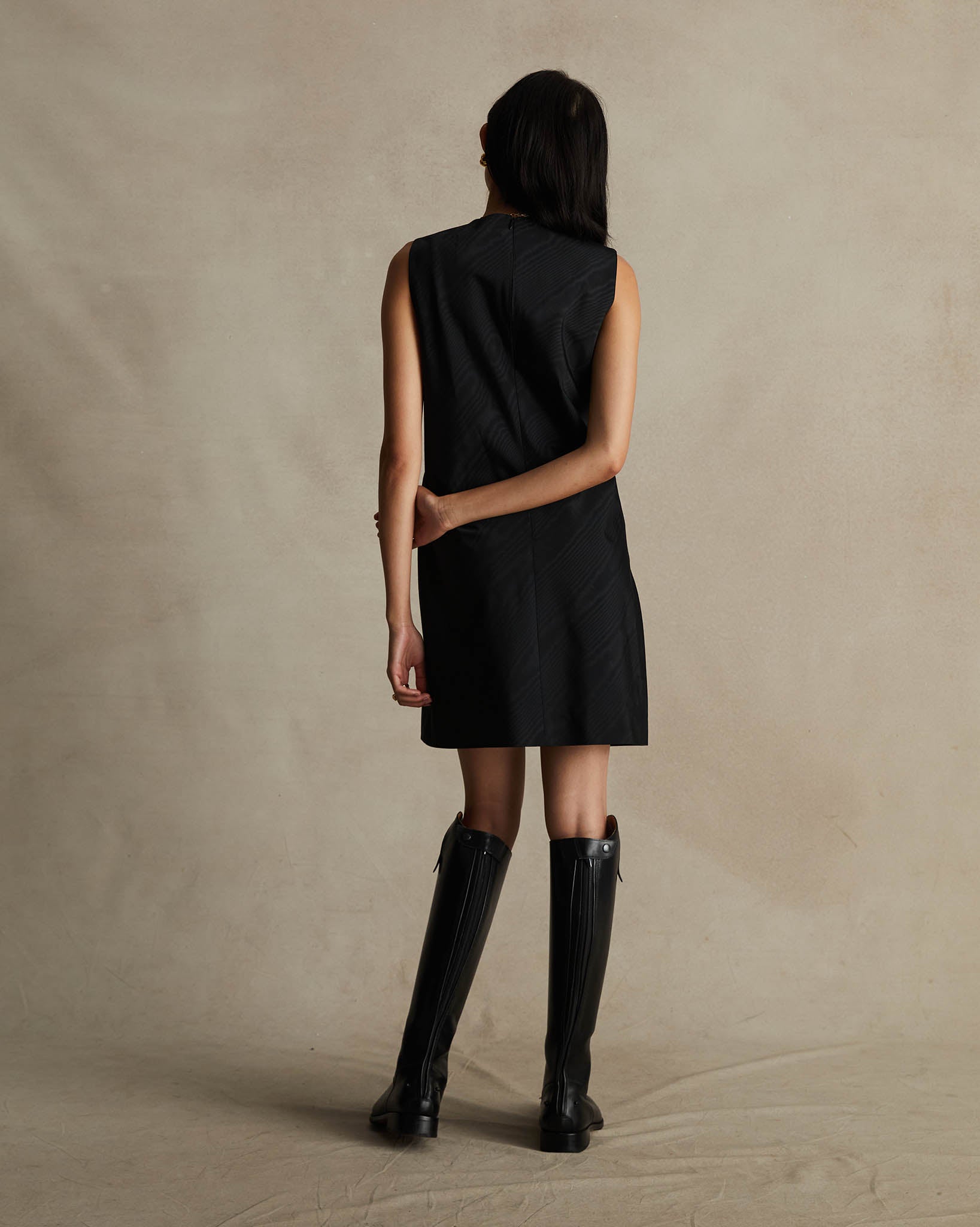 Chelsea Dress - Black Moire