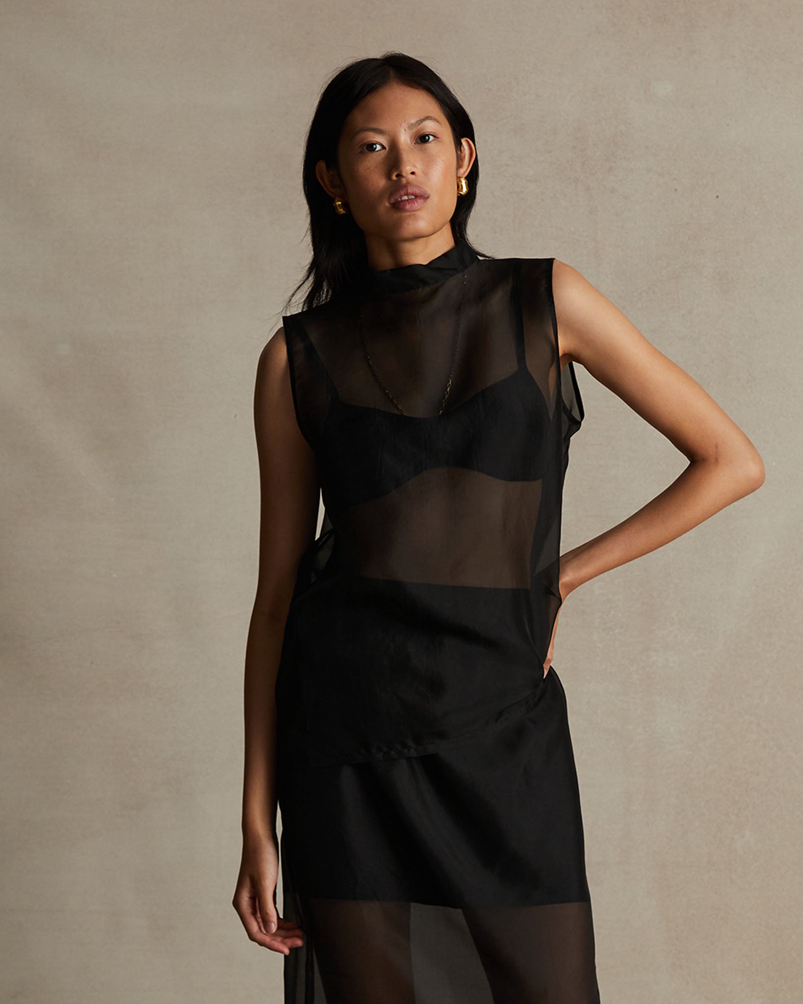 Organza Devon Top - Black