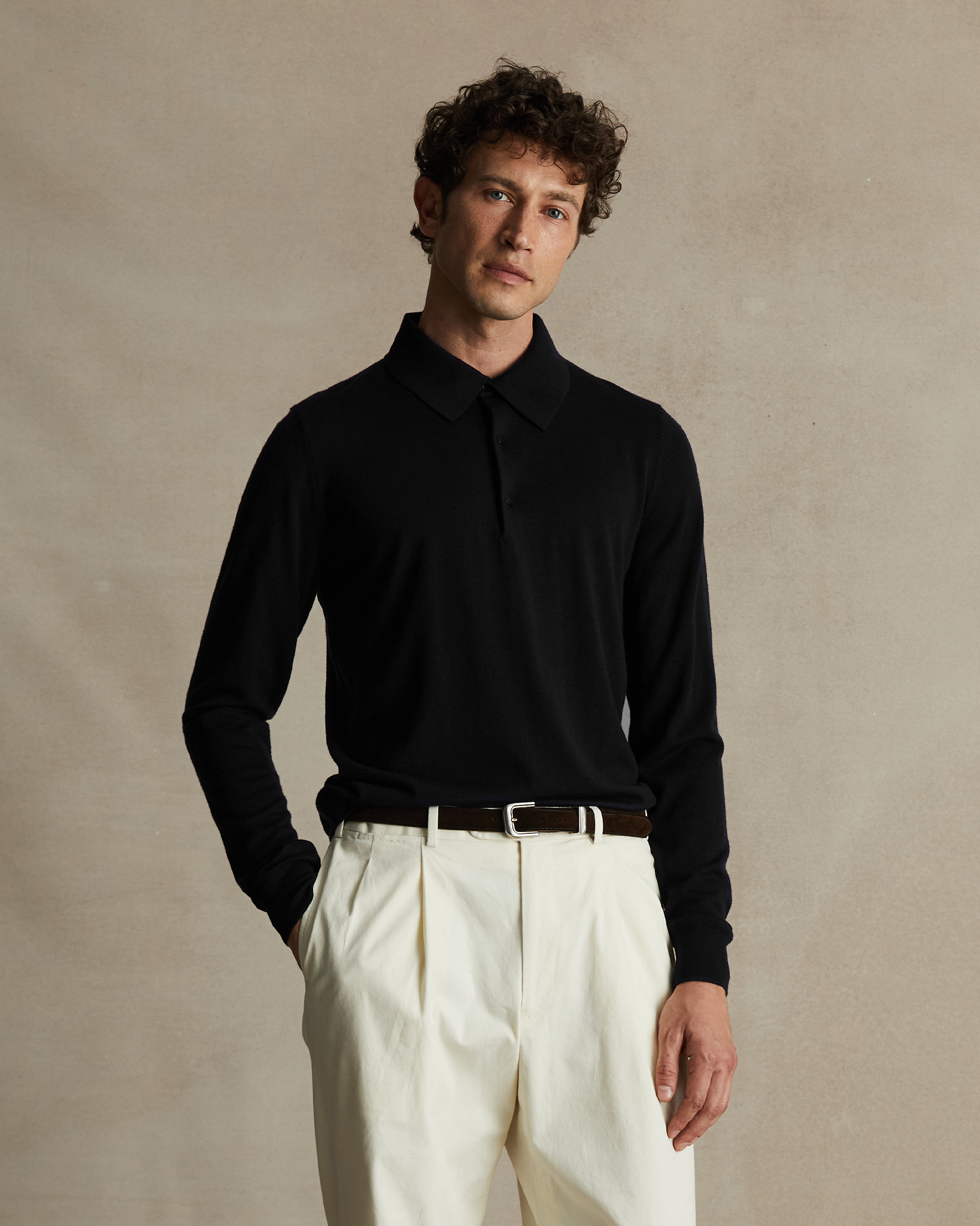 Merino Polo - Black
