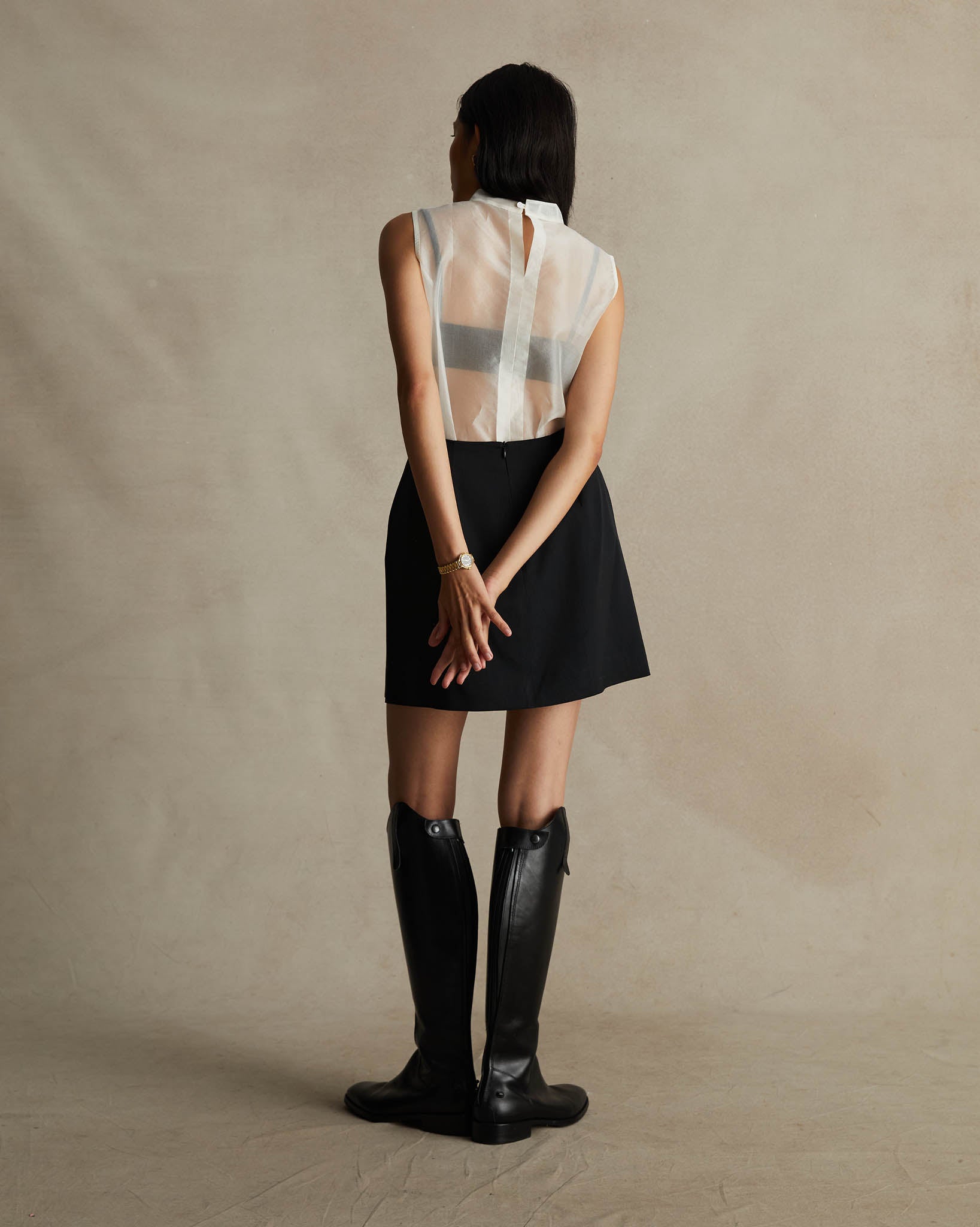 Black Moire Celine Skirt