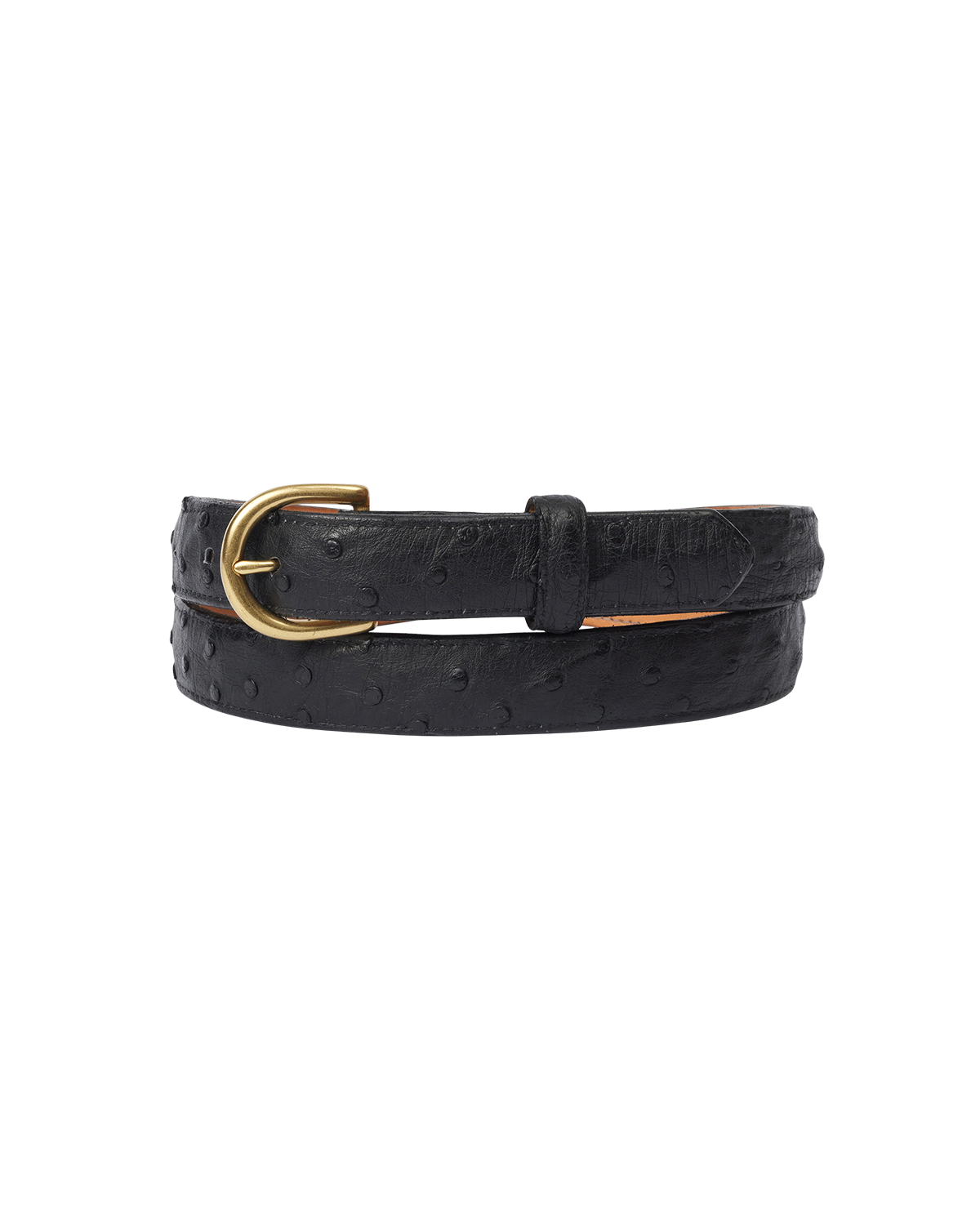 black ostrich belt