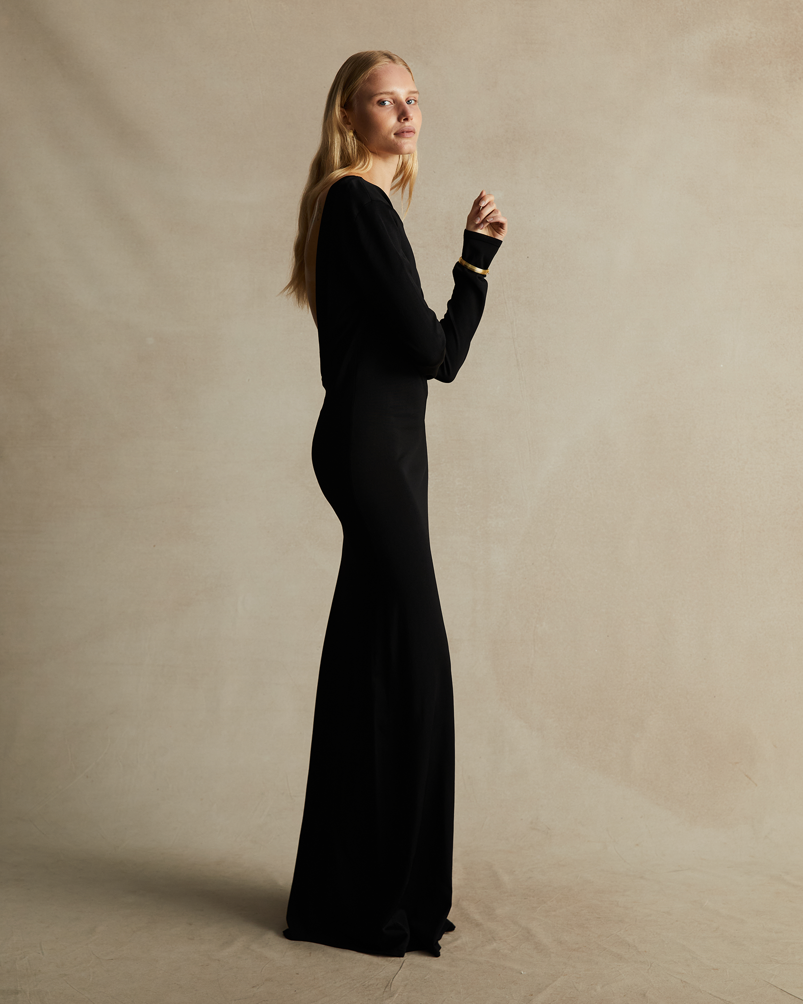 Black Lenna Backless Knit Dress