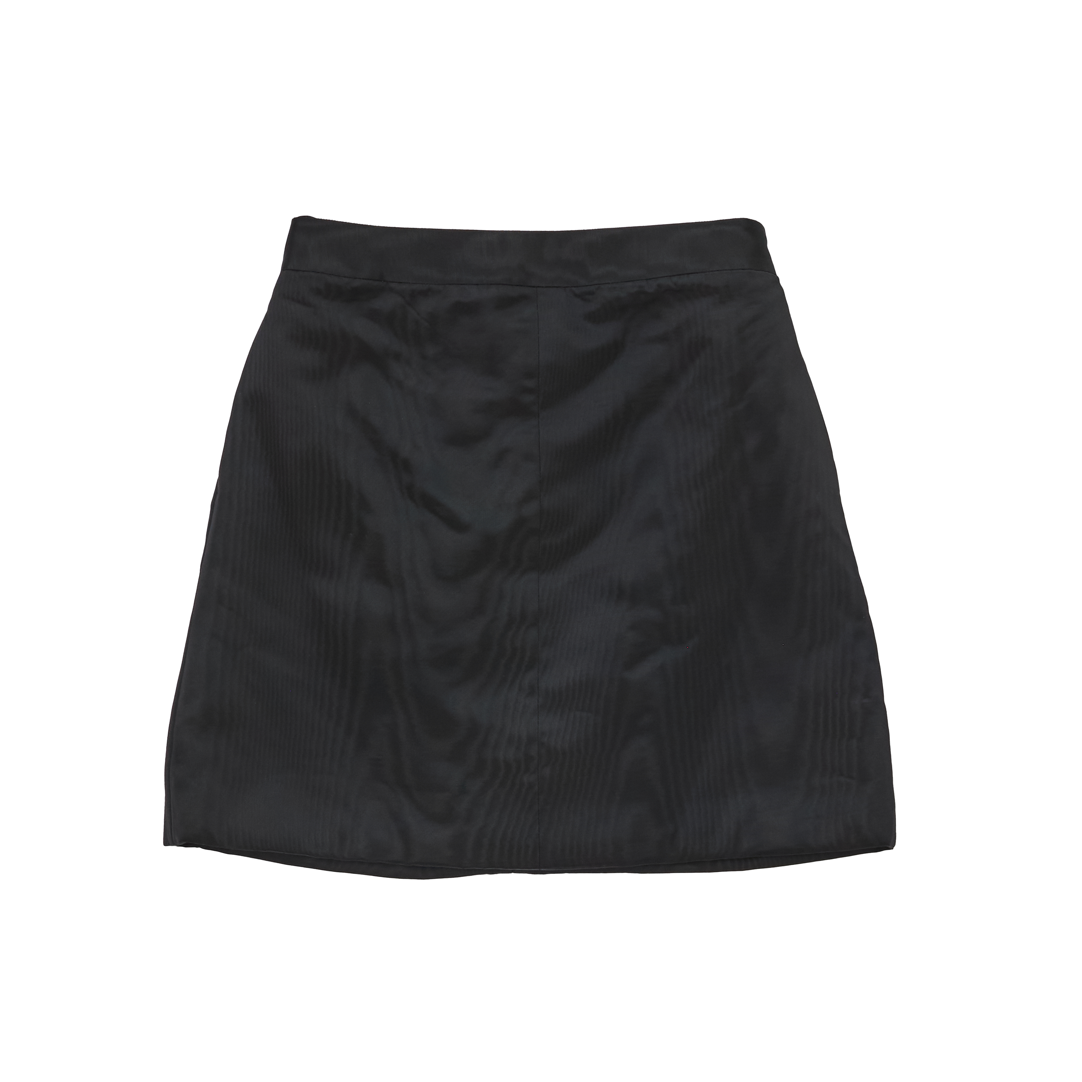 Black Moire Padded Celine Skirt