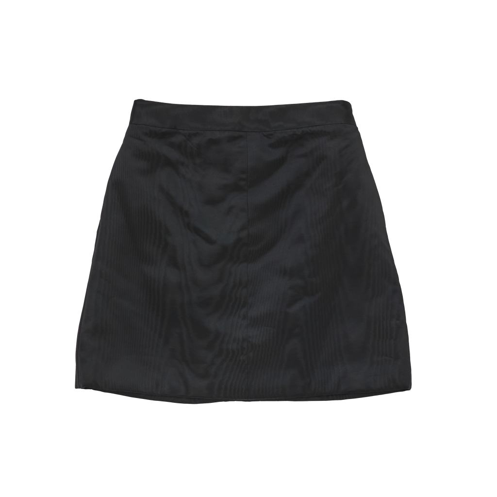 Black Moire Padded Celine Skirt