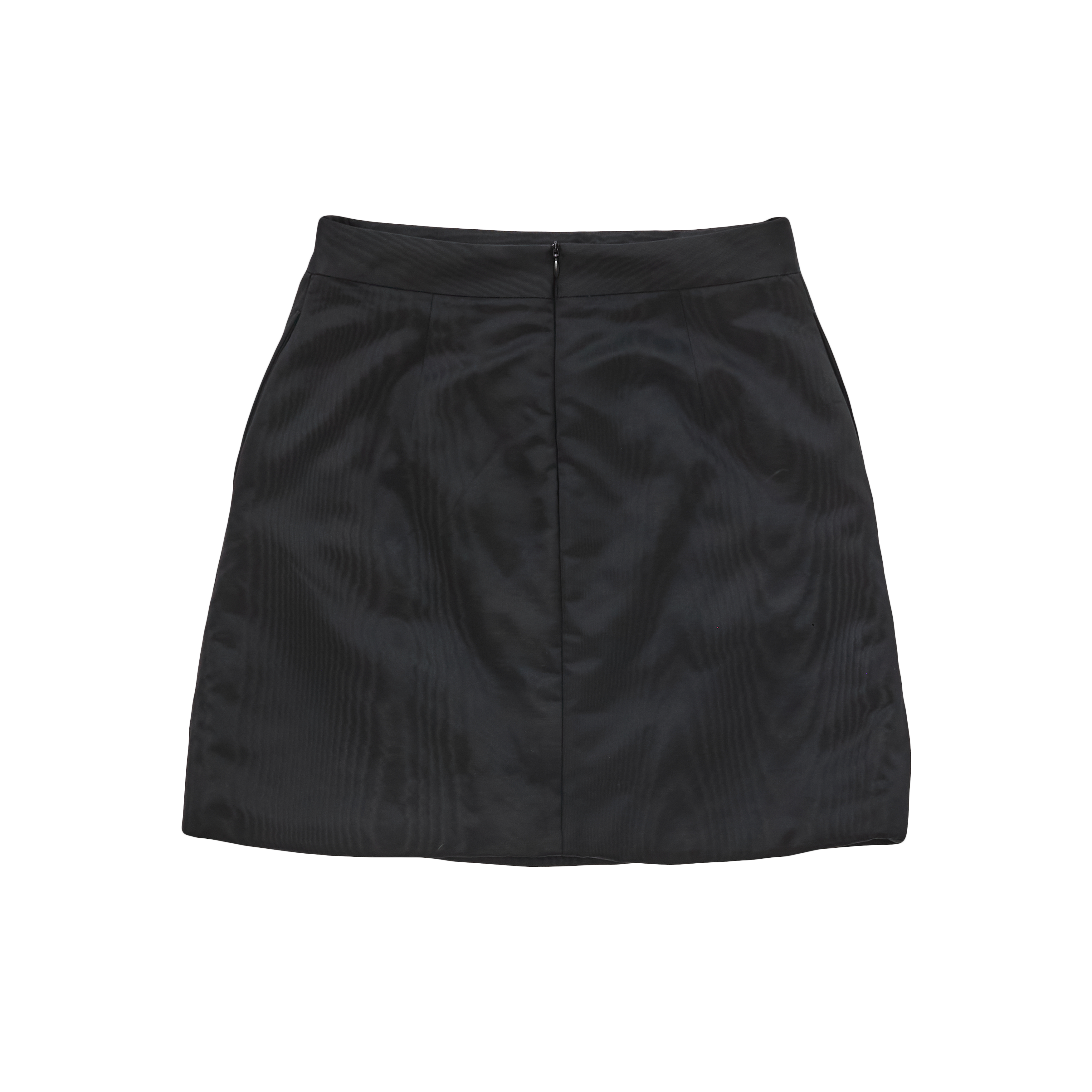 Black Moire Padded Celine Skirt