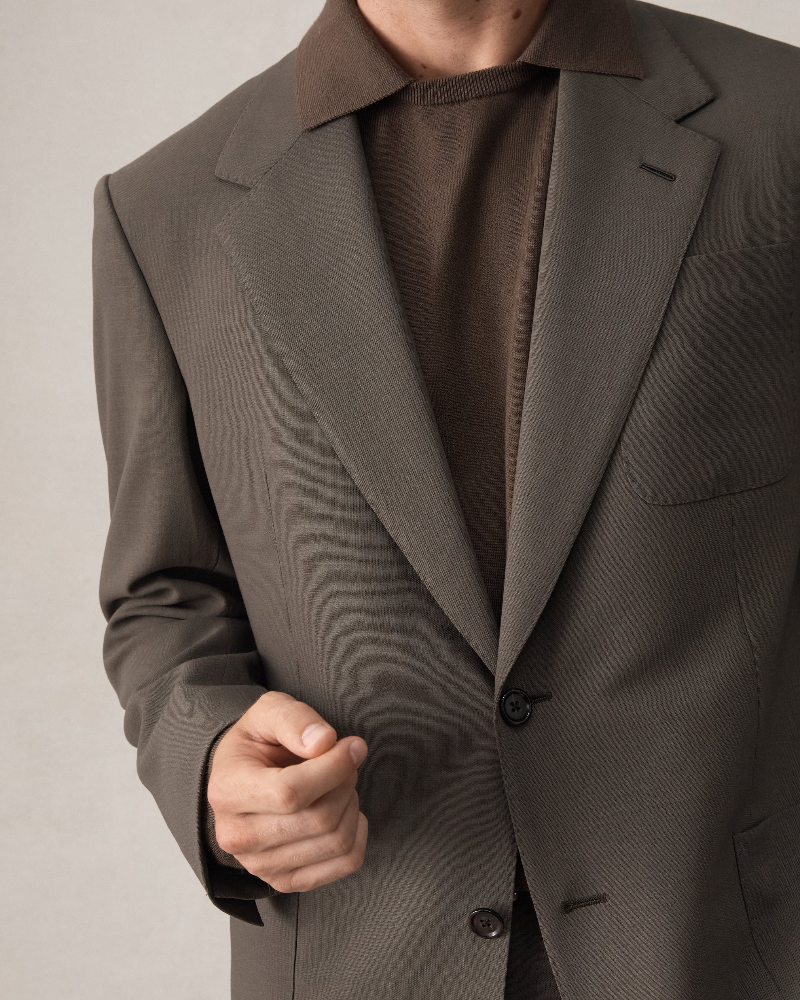 Merino S140 High Twist Blazer - Dark Moss