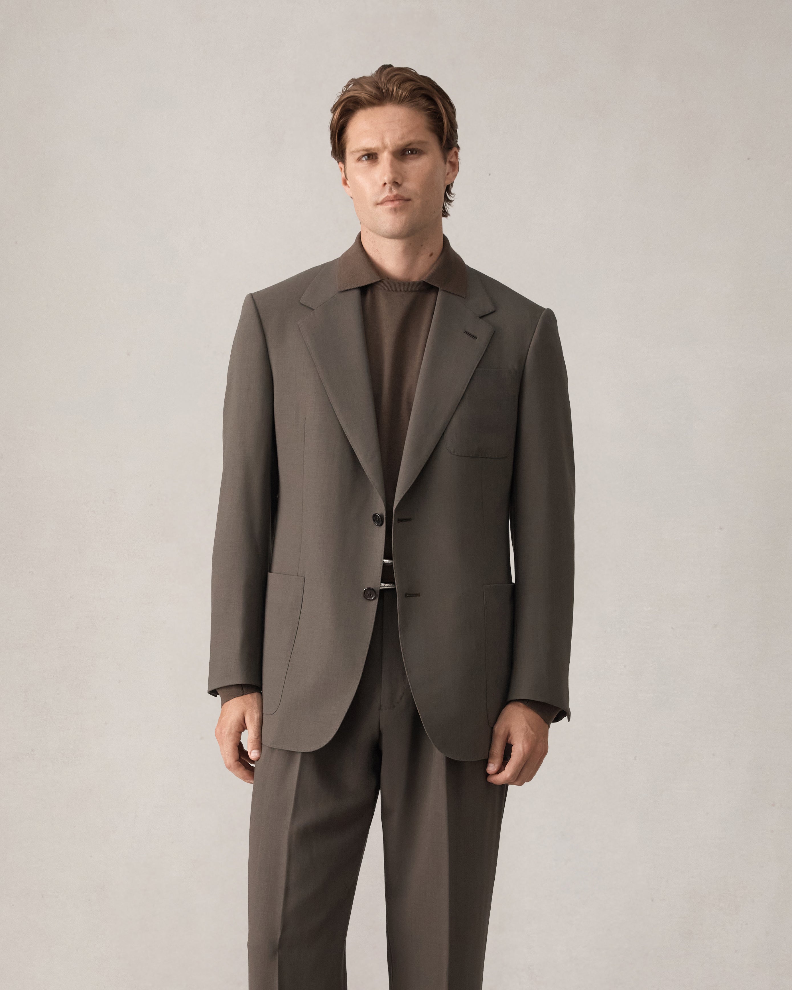 Merino S140 High Twist Blazer - Dark Moss