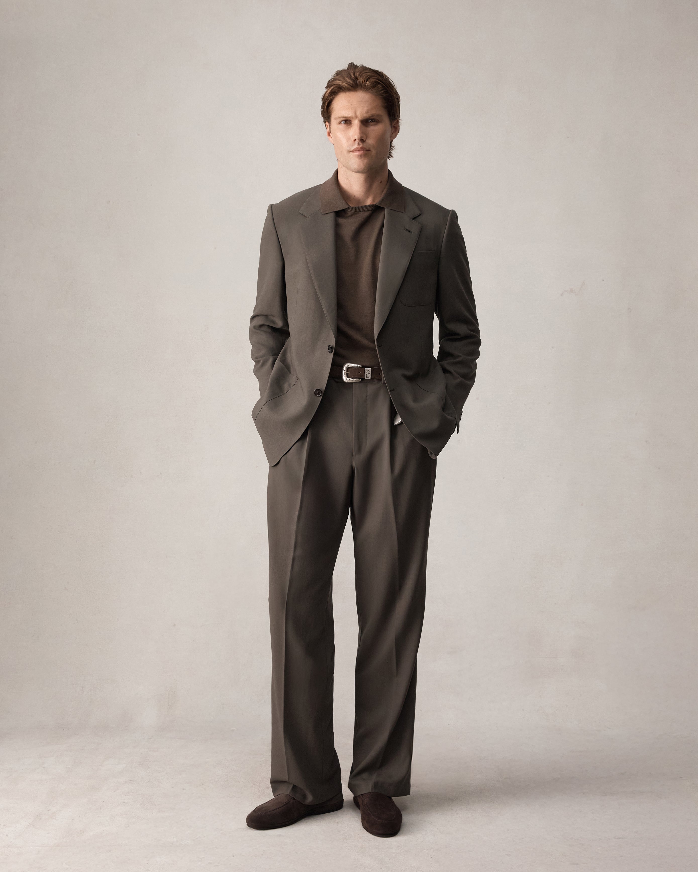 Merino S140 High Twist Blazer - Dark Moss