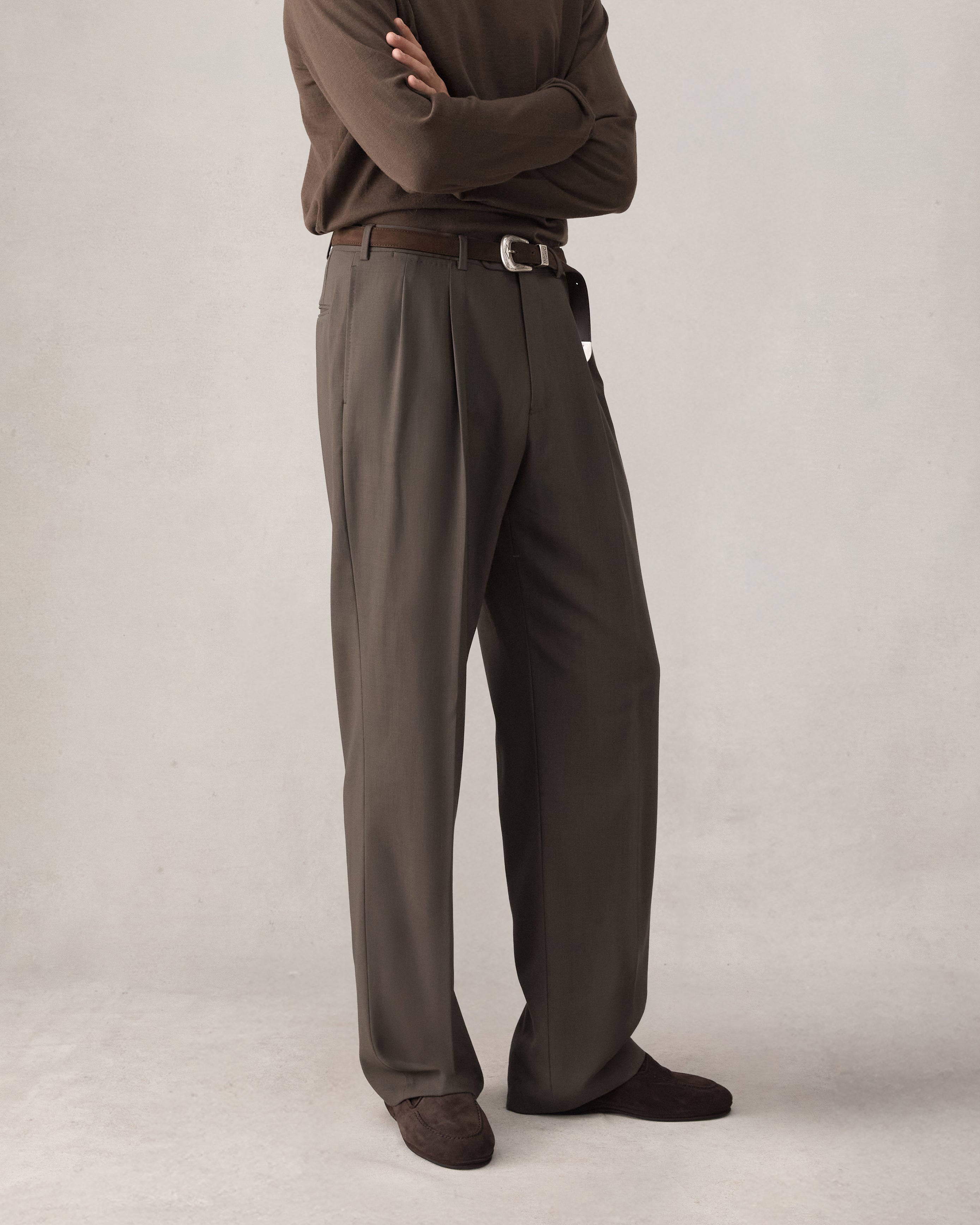 Merino S140 High Twist Trousers - Dark Moss