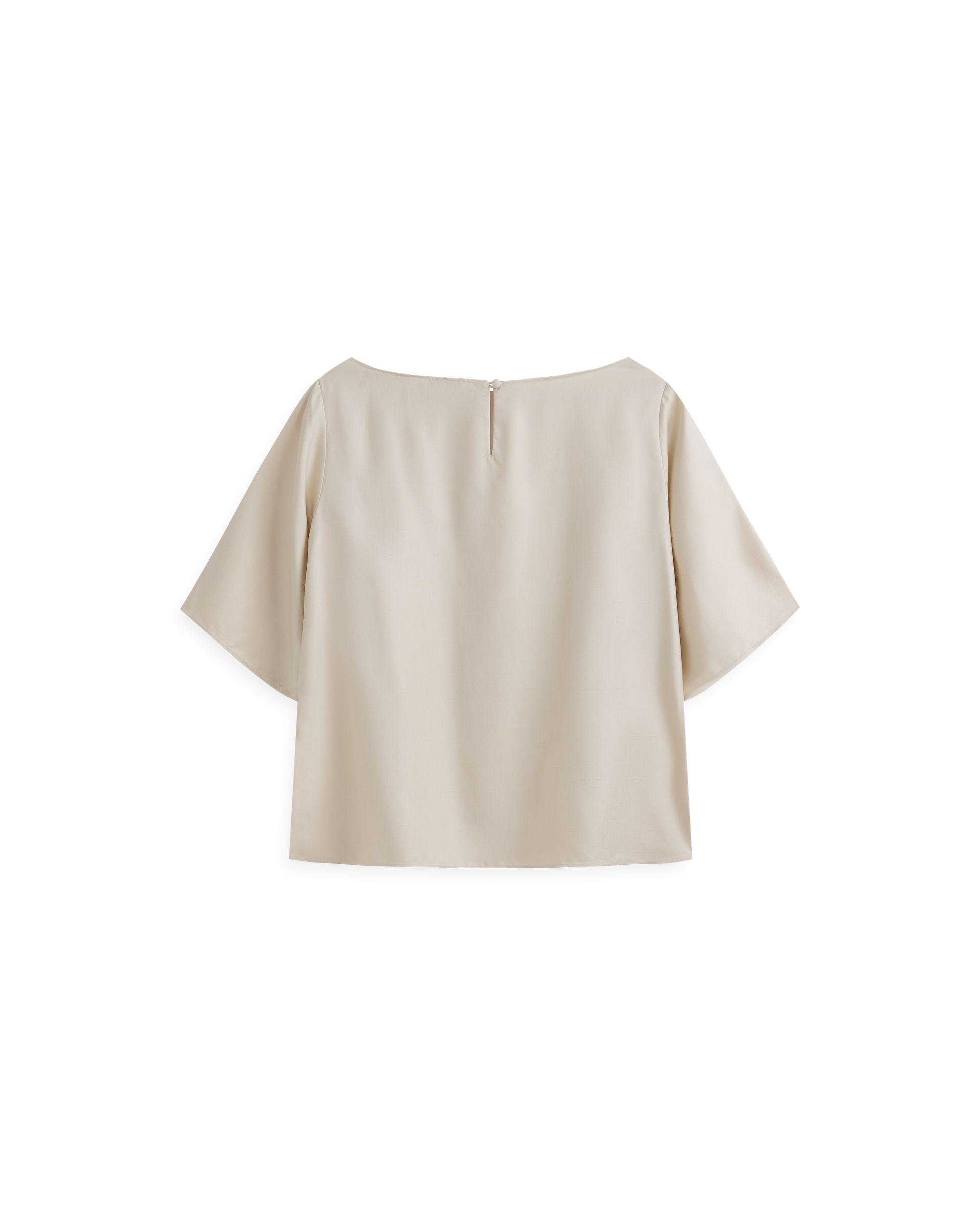 Boat Neck Top - Beige Dupioni