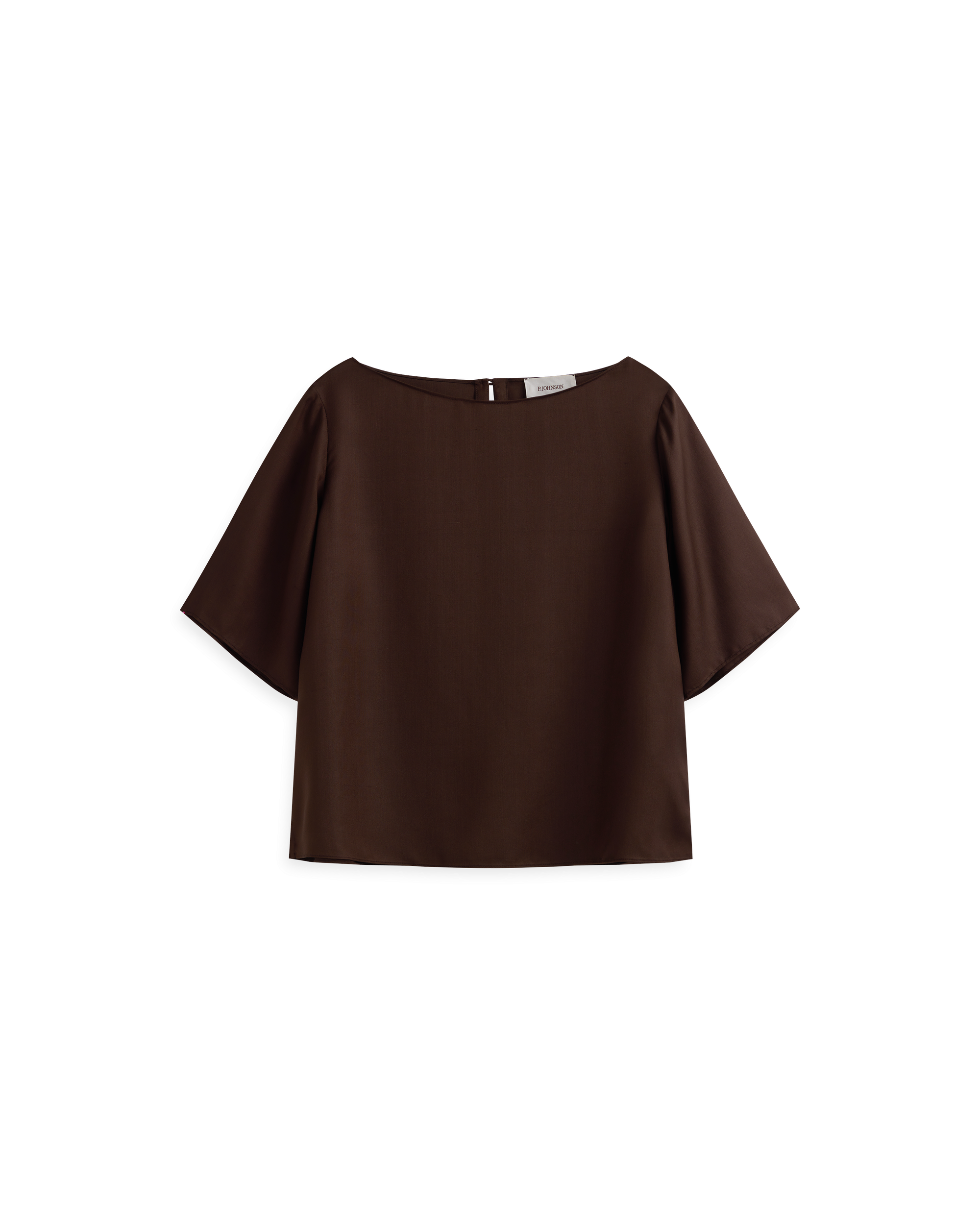 Boat Neck Top - Chocolate Dupioni