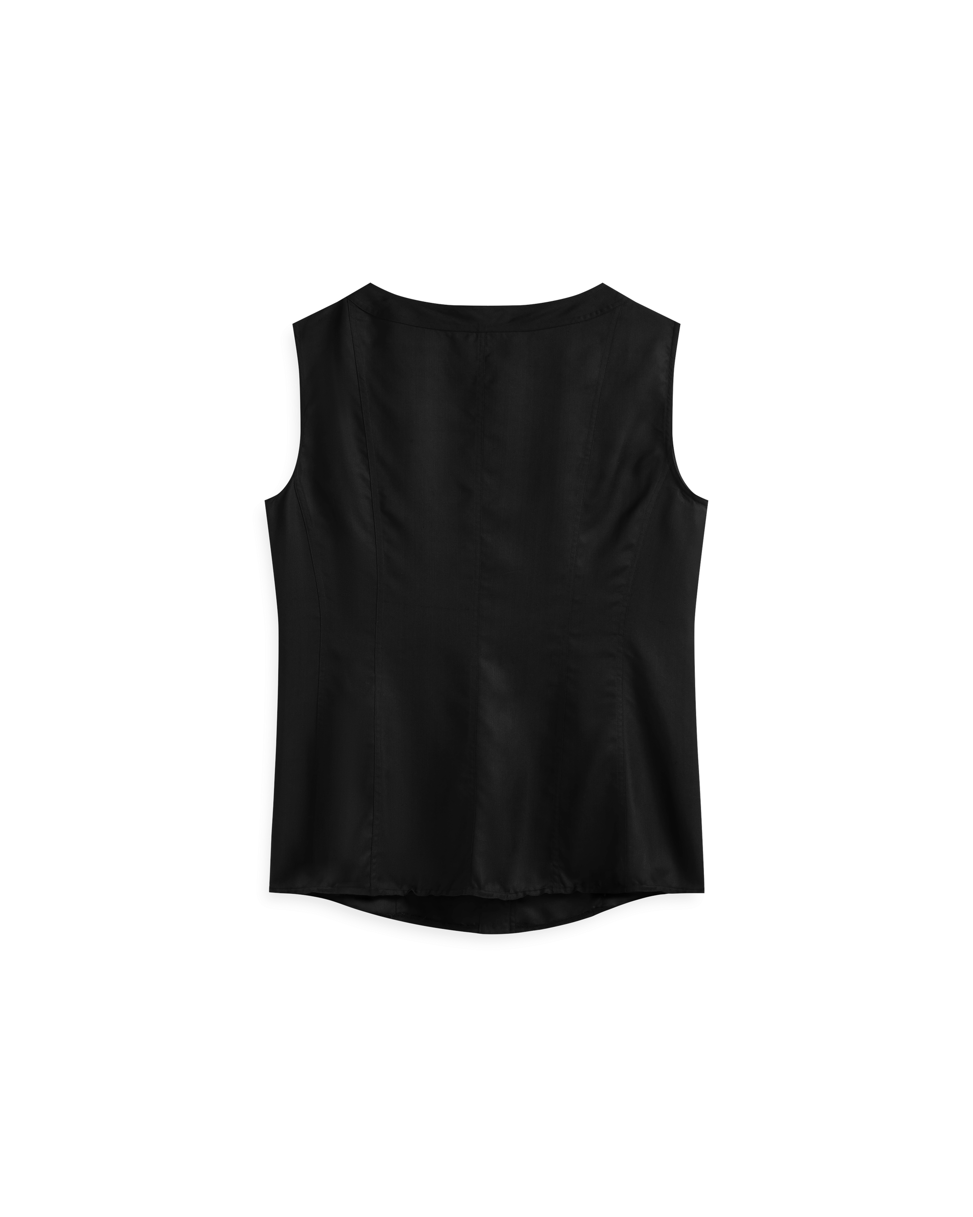 Bodice Top - Black Dupioni