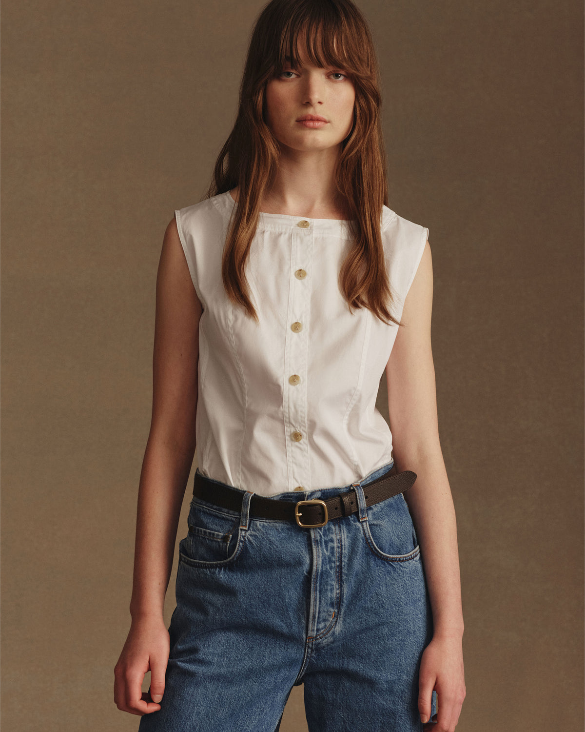 Bodice Top - White Poplin