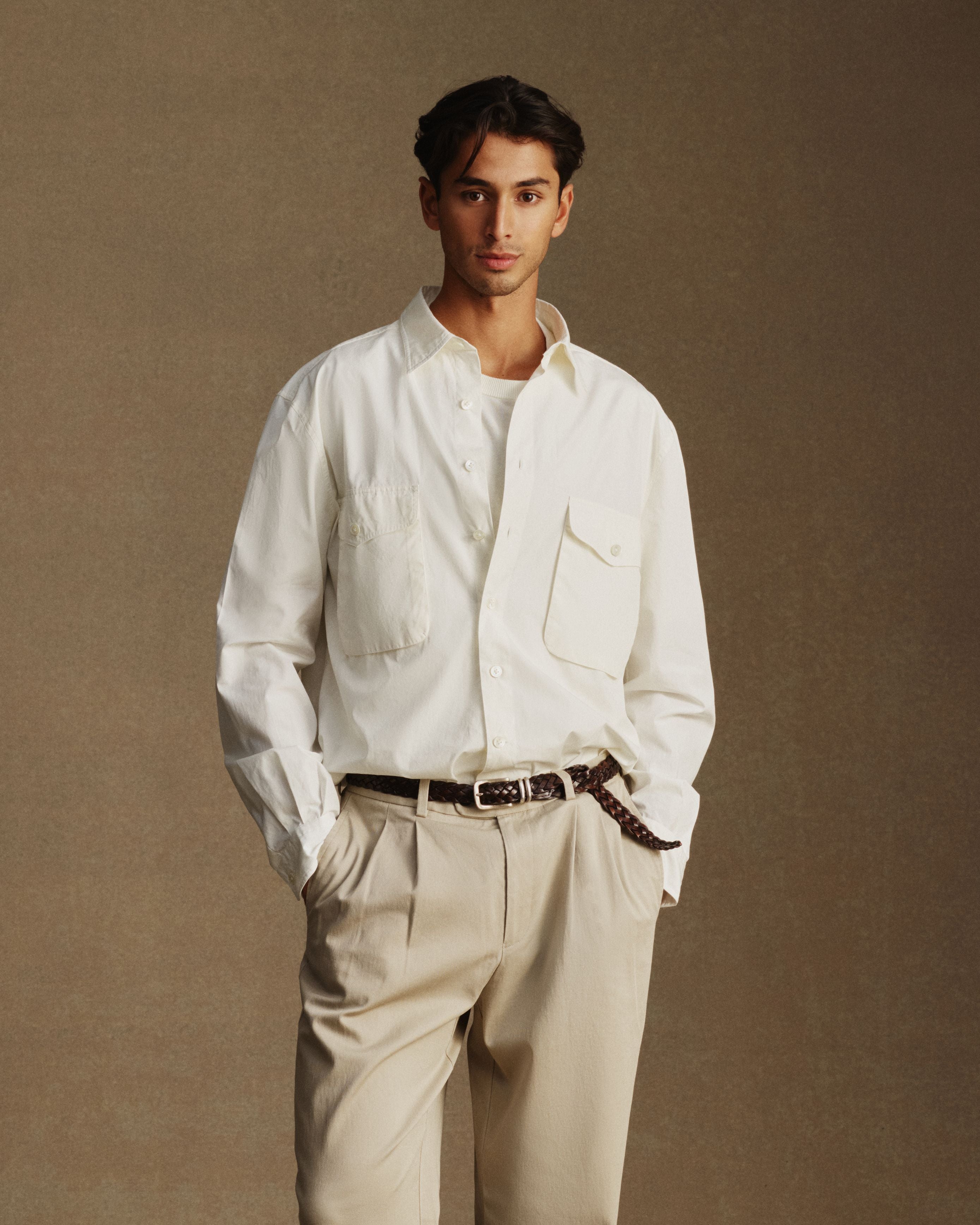 Boyle Shirt - Off White Poplin