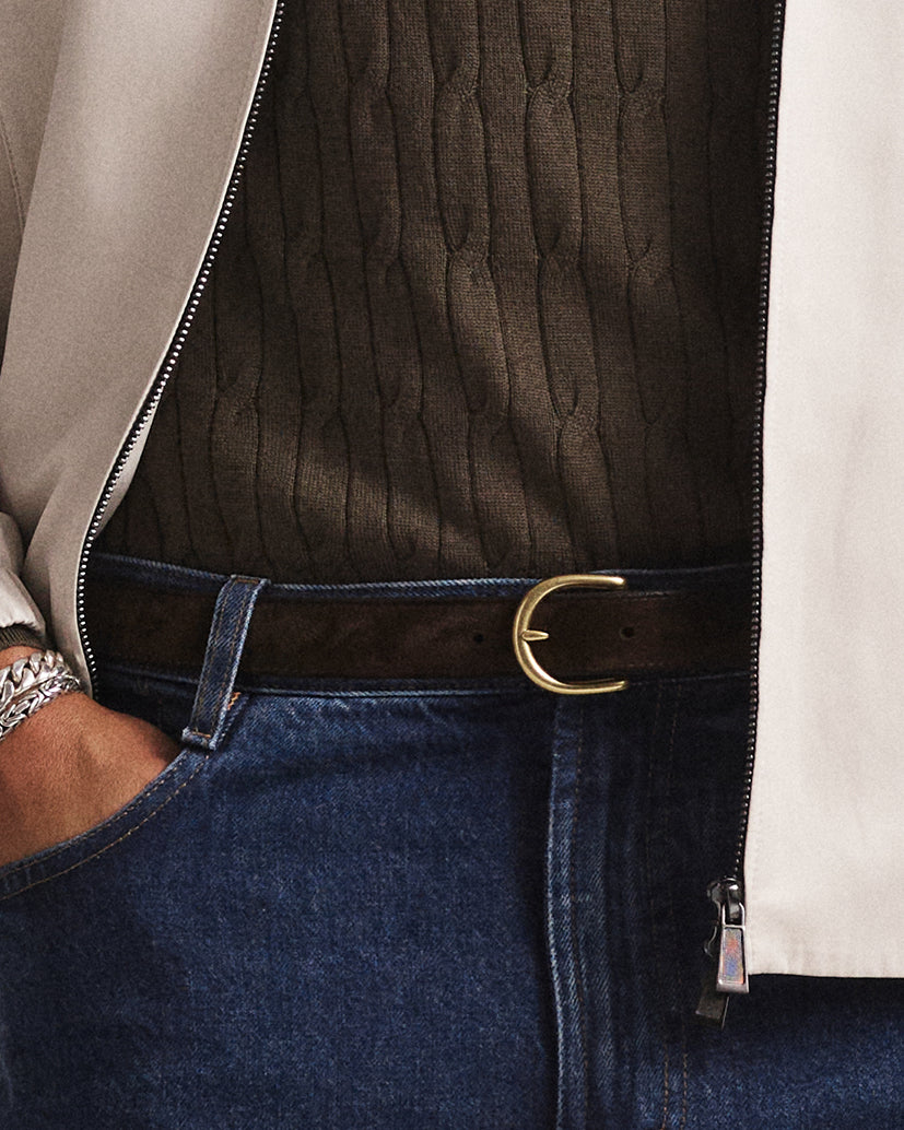 Suede Belt 25mm - Brown