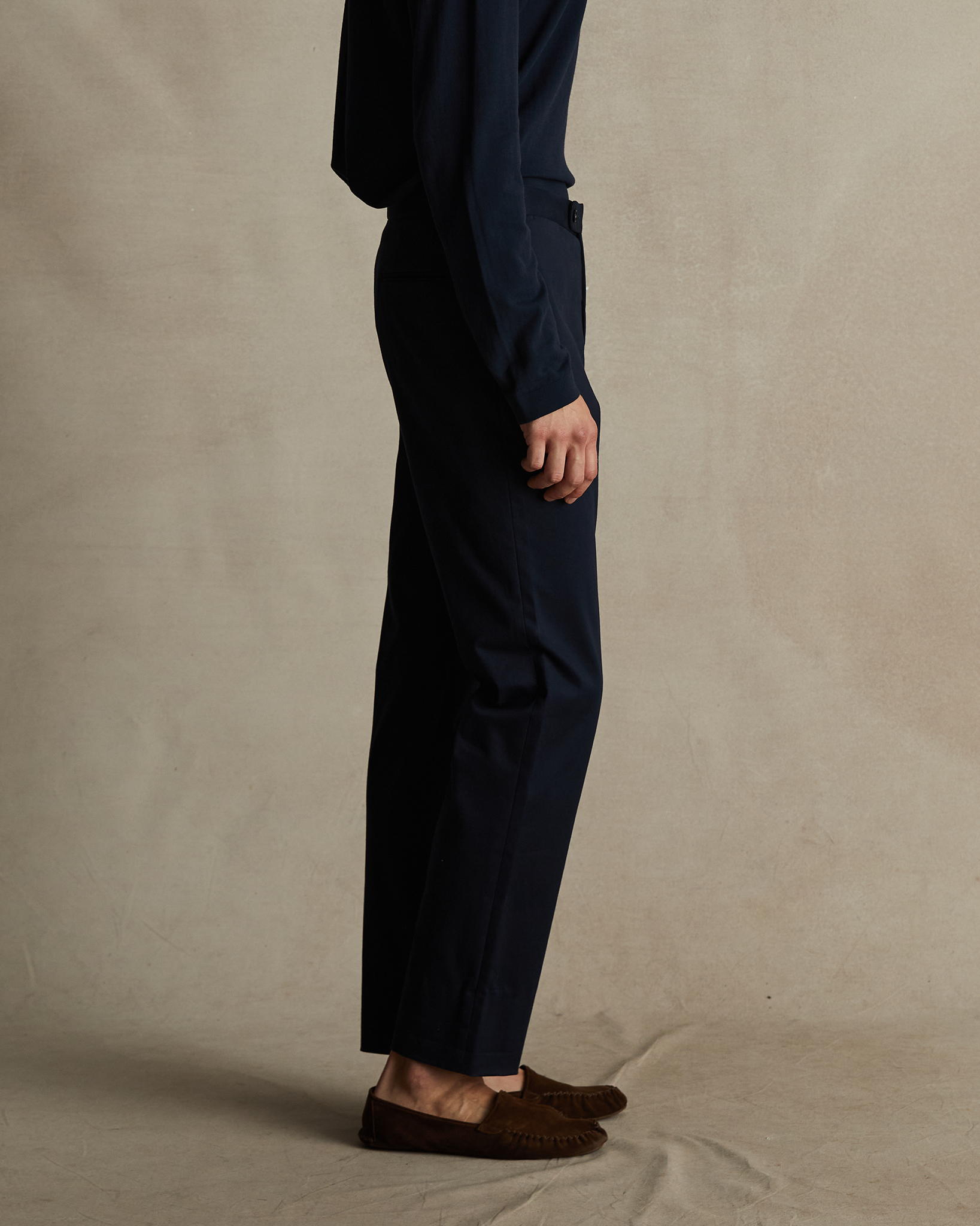 Navy Slim Chino Trousers