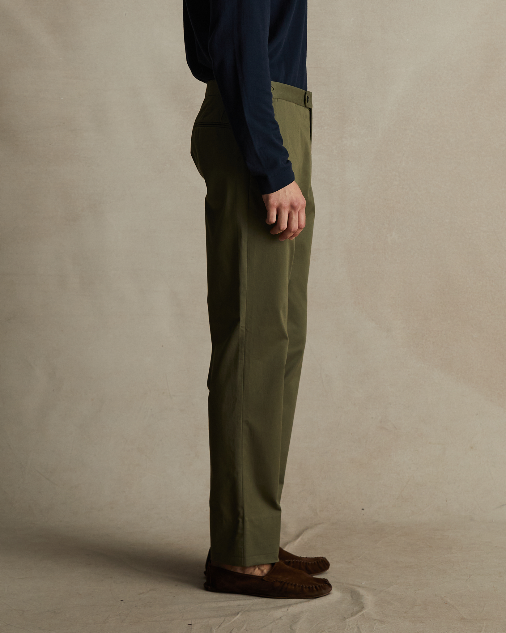 Olive Slim Chino Trousers