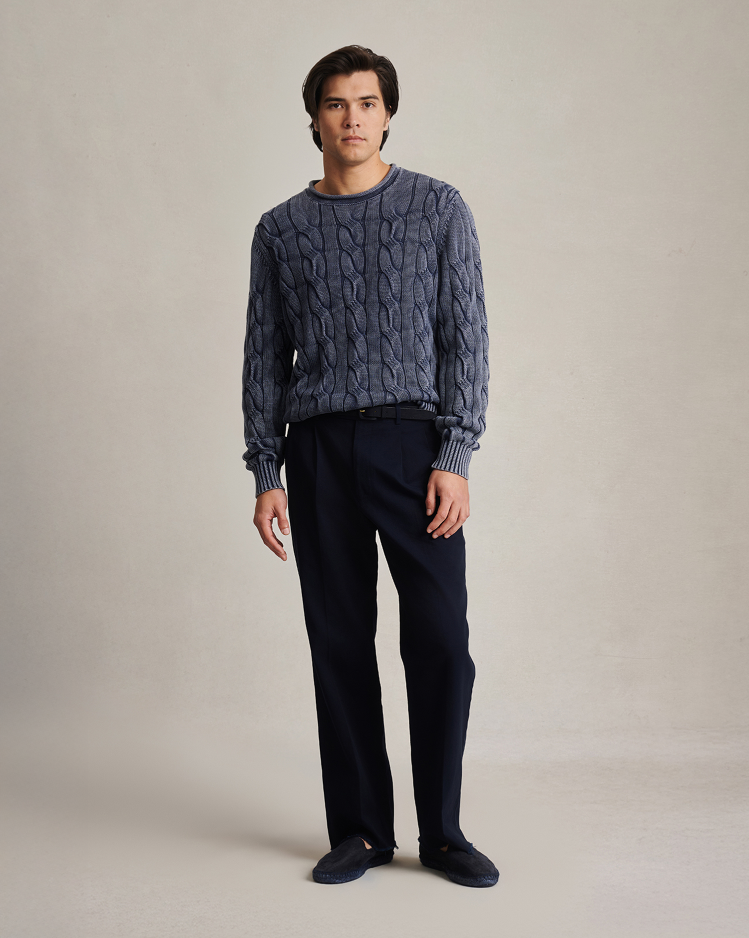 Yachtie Cable Sweater - Navy