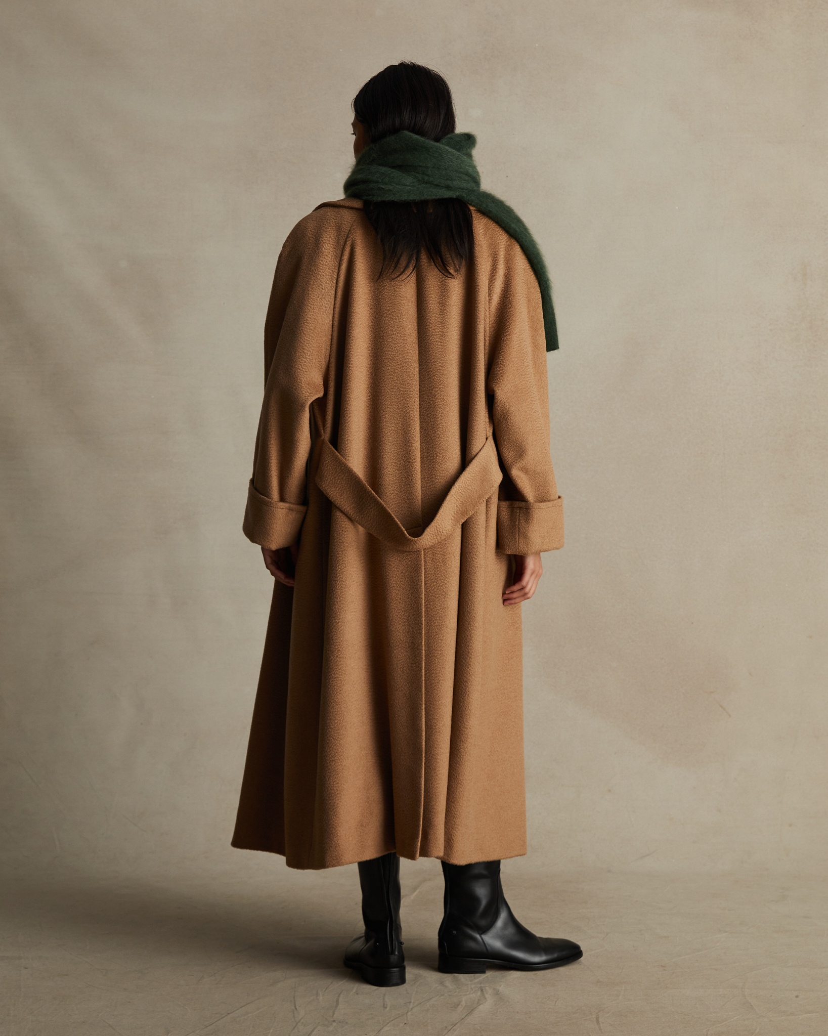 Double Breasted Raglan Overcoat - Camel Hair