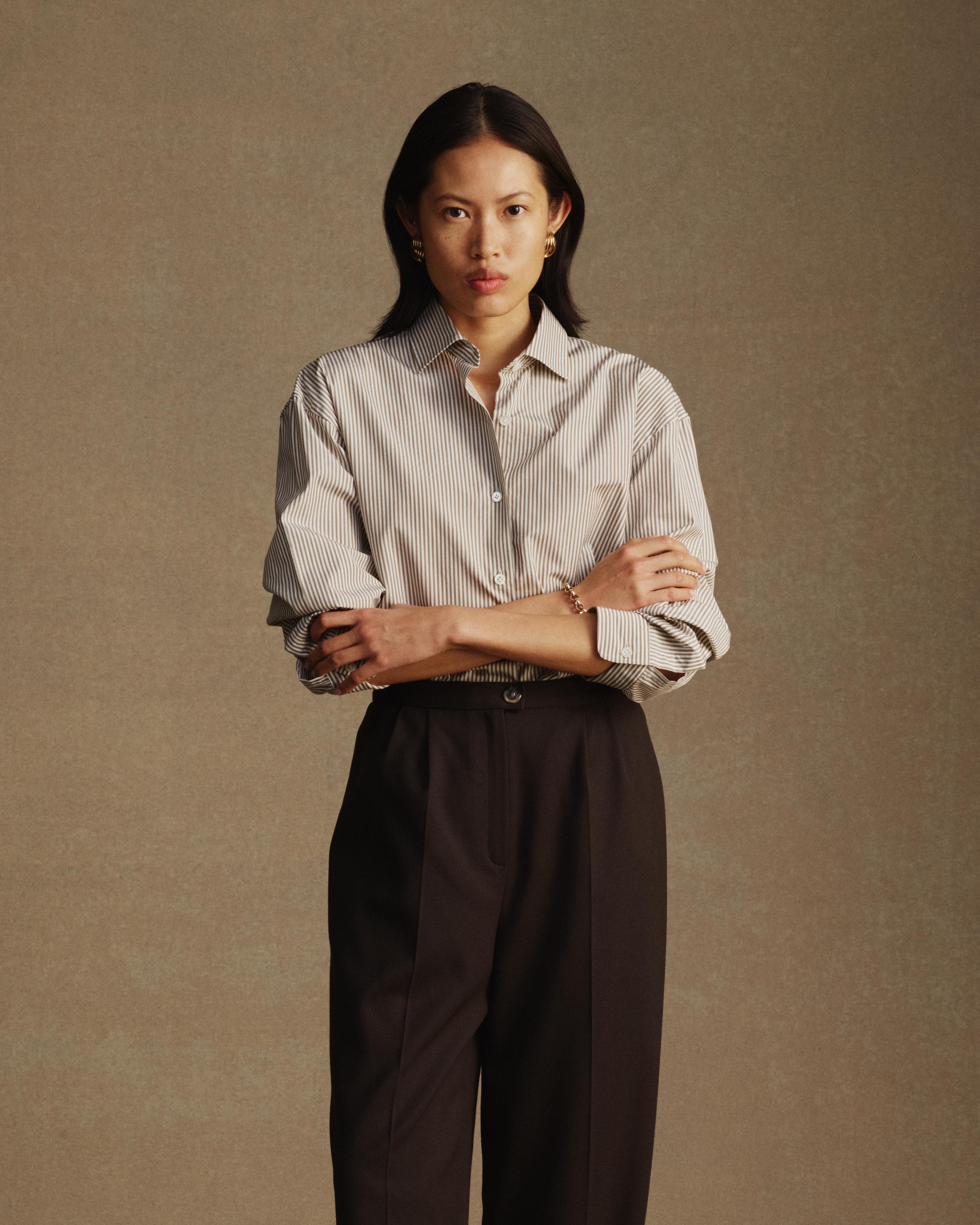 Camilla Shirt - Chocolate Stripe