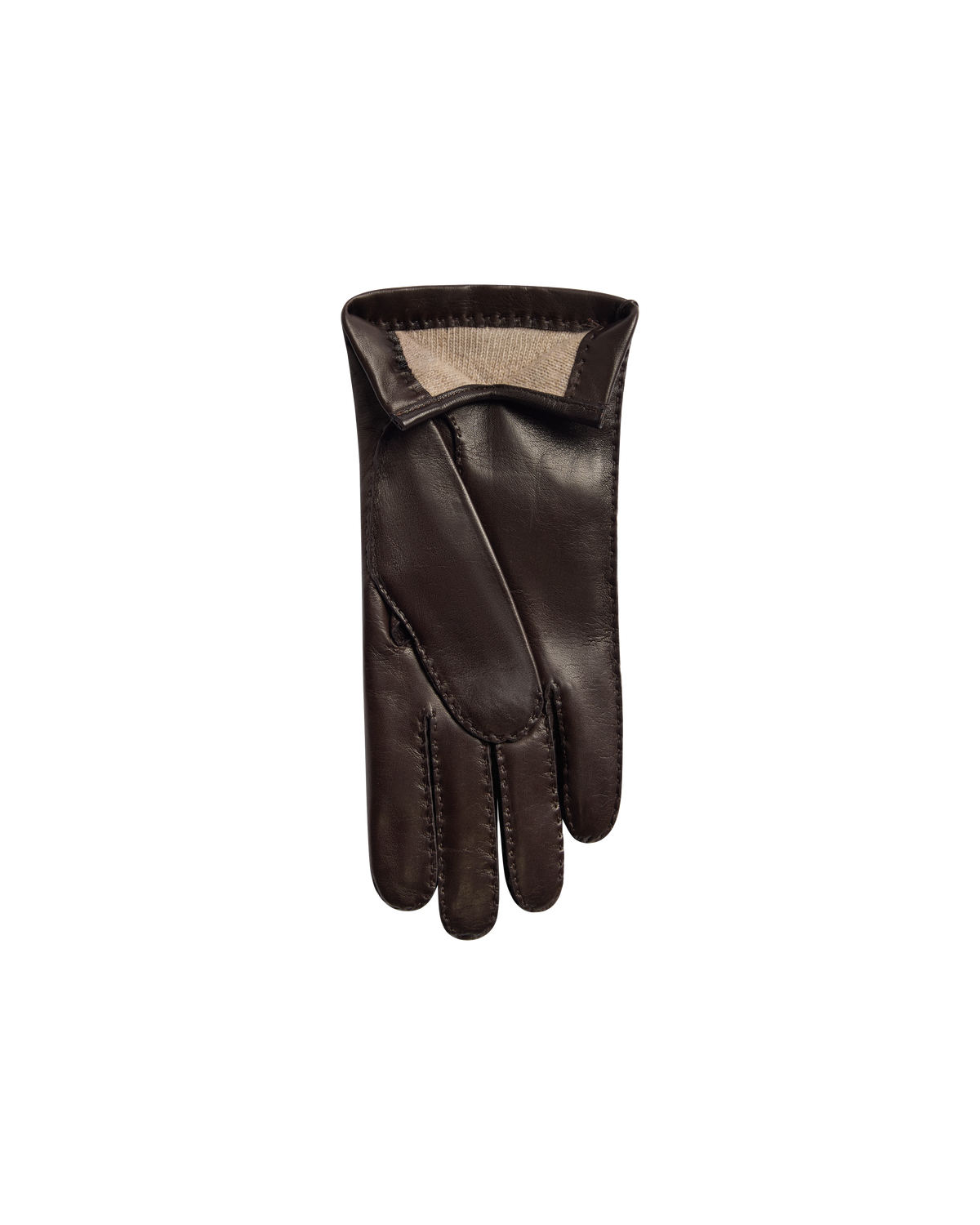 Cashmere Lined Costello Leather Gloves - Chocolate