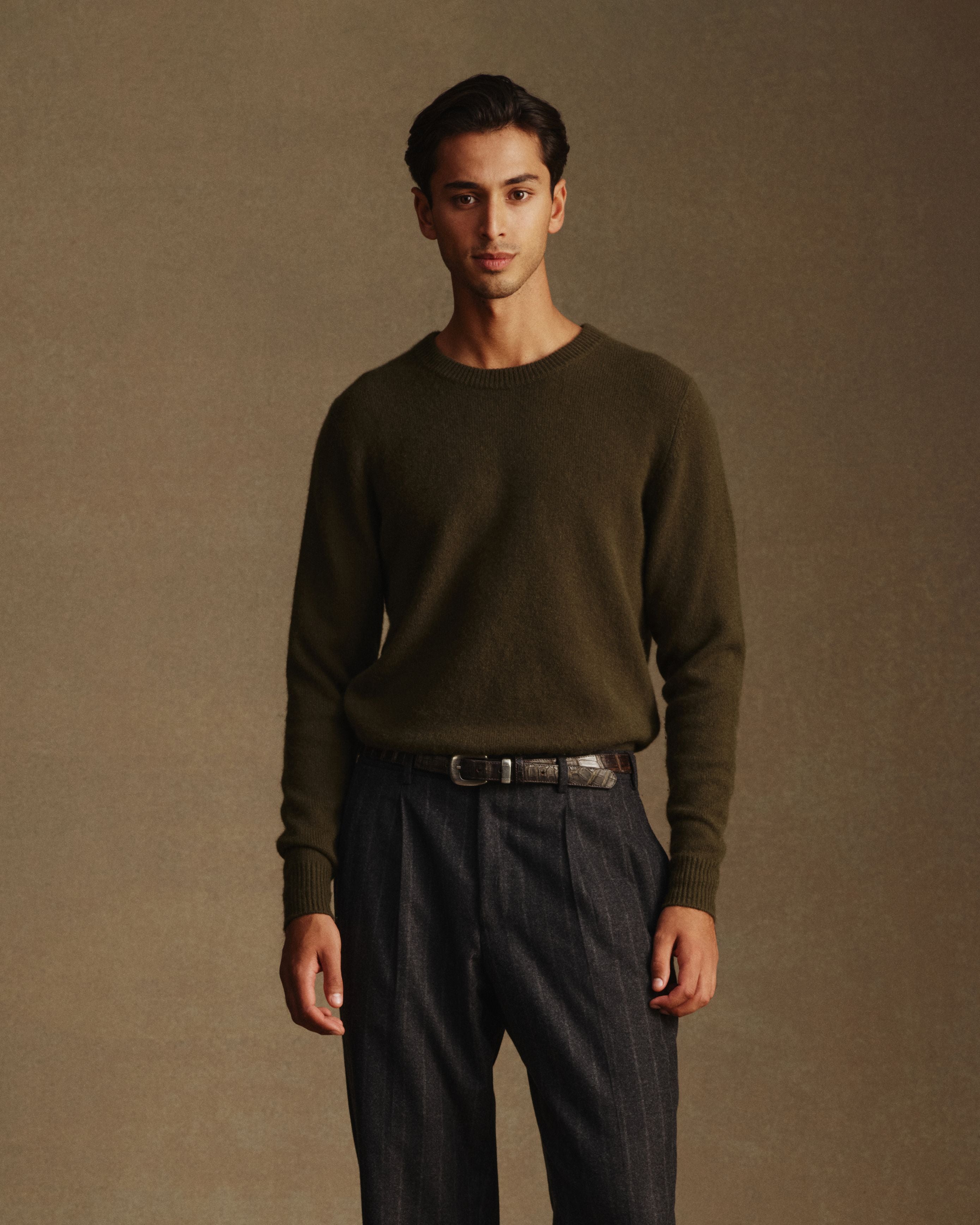 Cashmere Crew Neck - Milanese Green