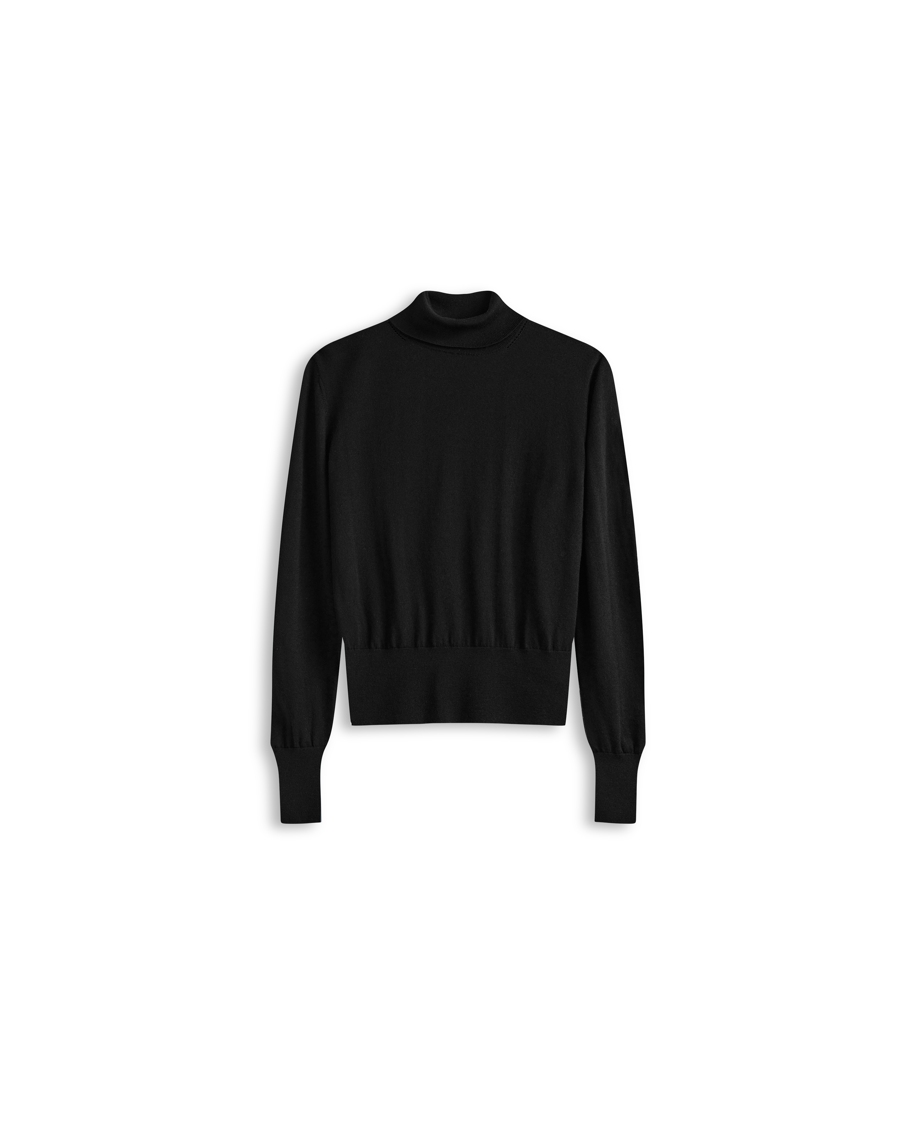 Cass Merino Roll Neck - Black