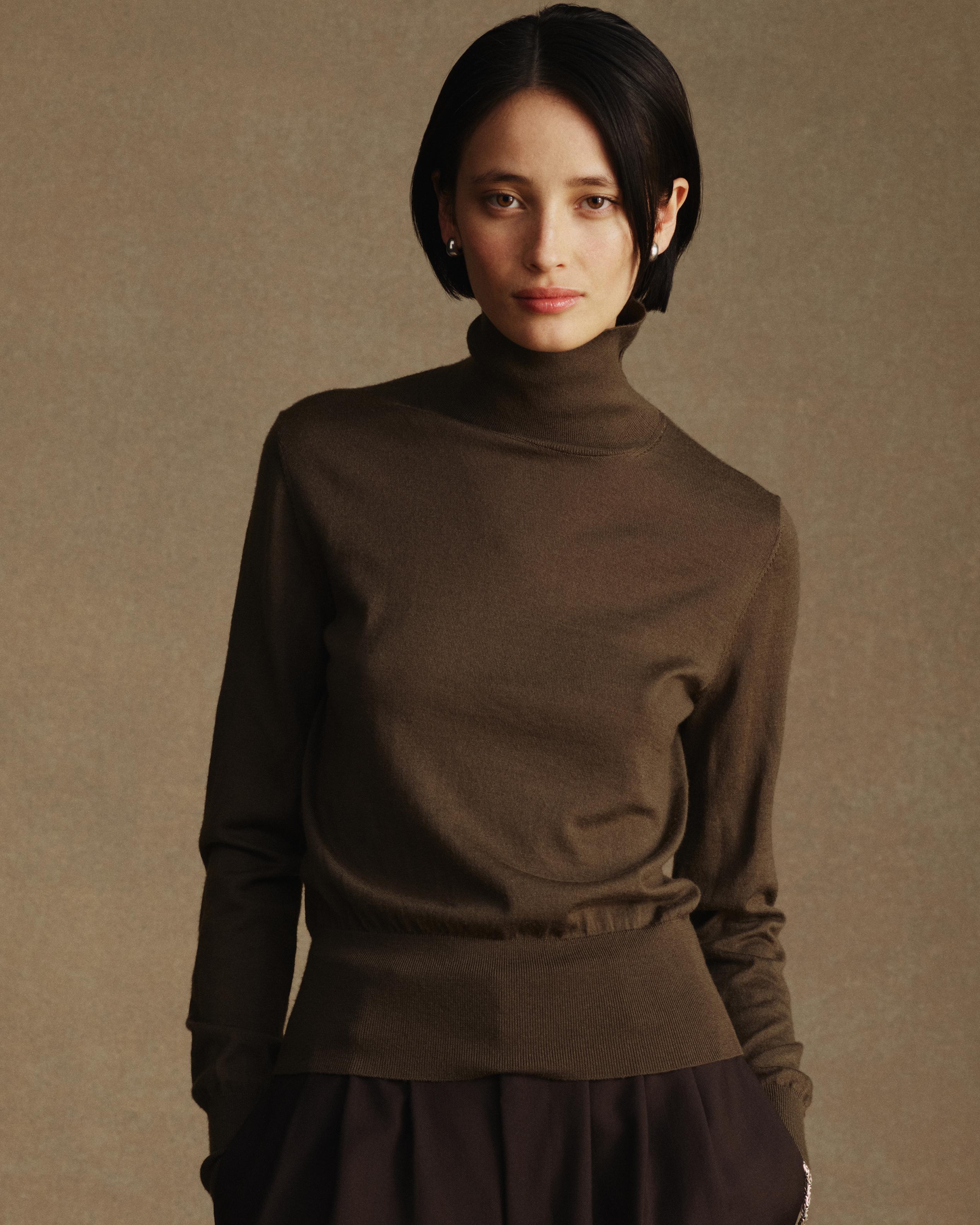 Cass Merino Roll Neck - Moss