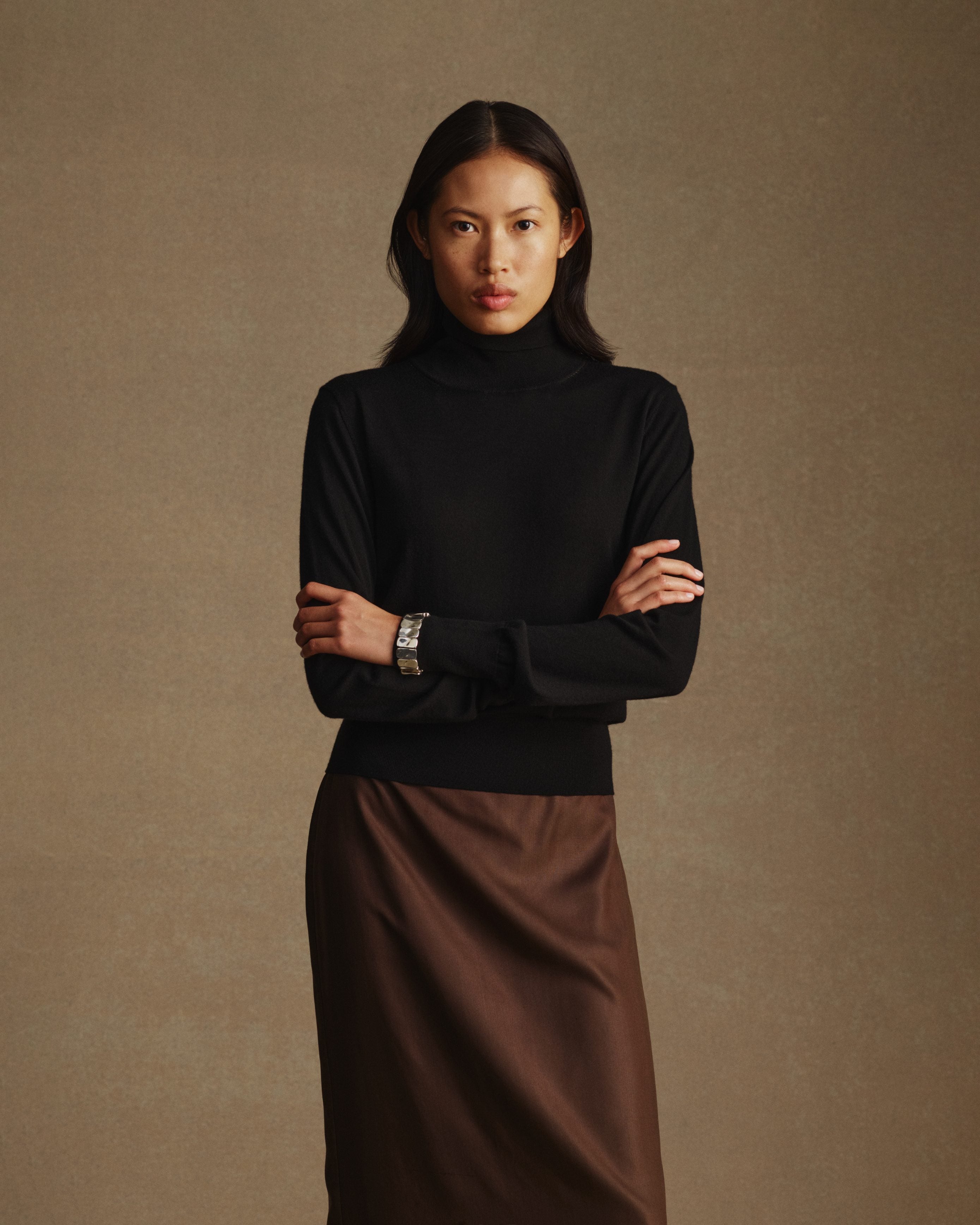 Cass Merino Roll Neck - Black