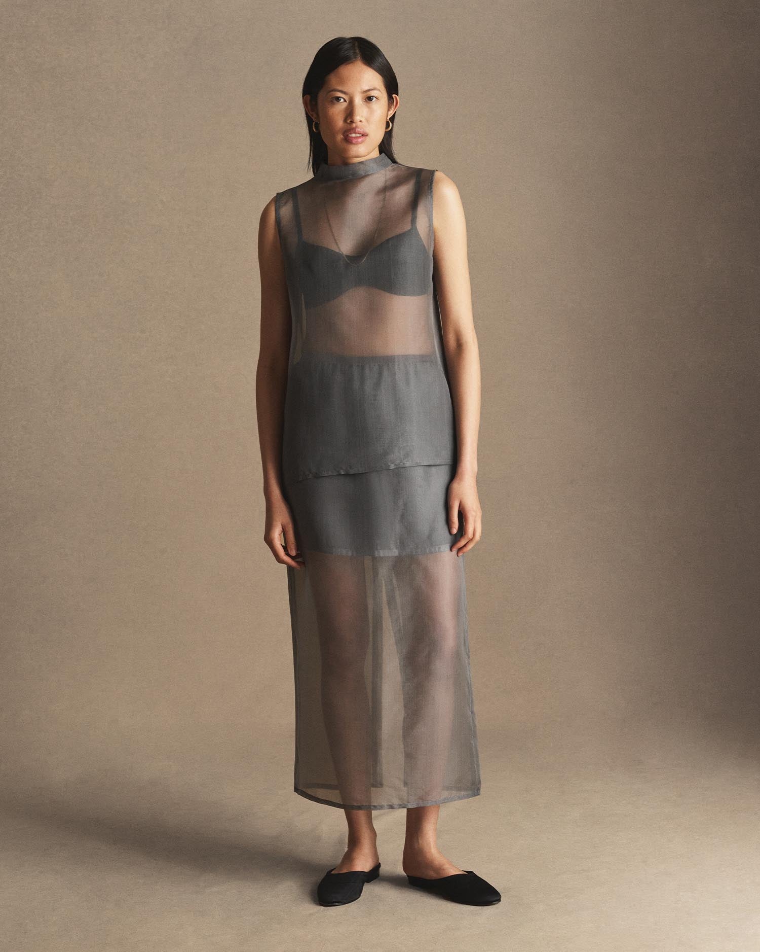 Organza Devon Skirt - Charcoal