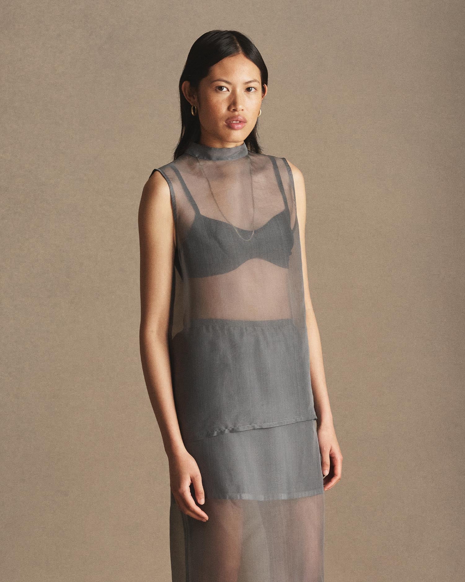 Organza Devon Top - Charcoal