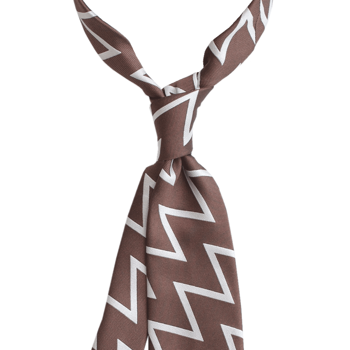 Chocolate Zig Zag Silk Tie