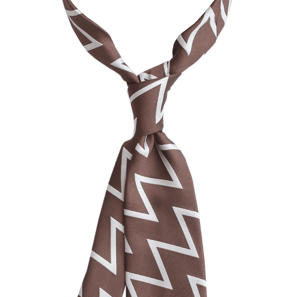 Chocolate Zig Zag Silk Tie