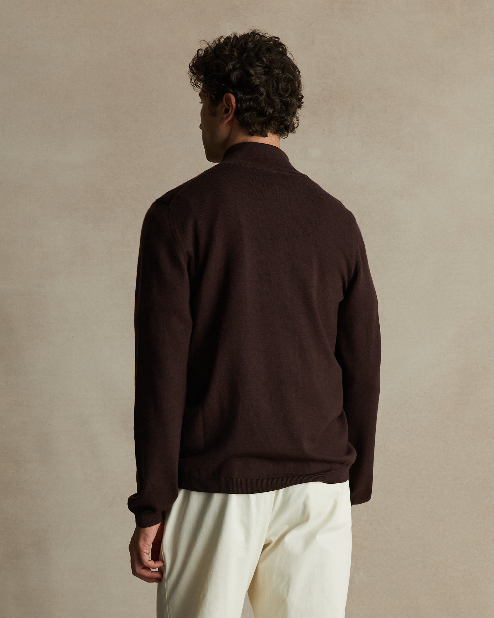 Merino Quarter Zip - Chocolate