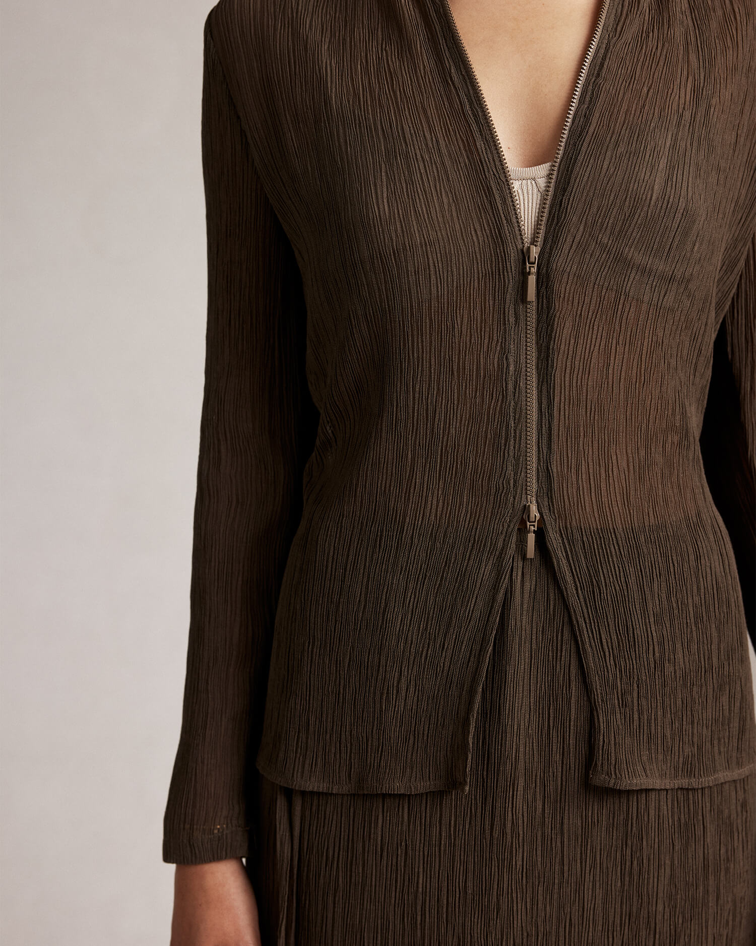 Clara Zip Top - Olive