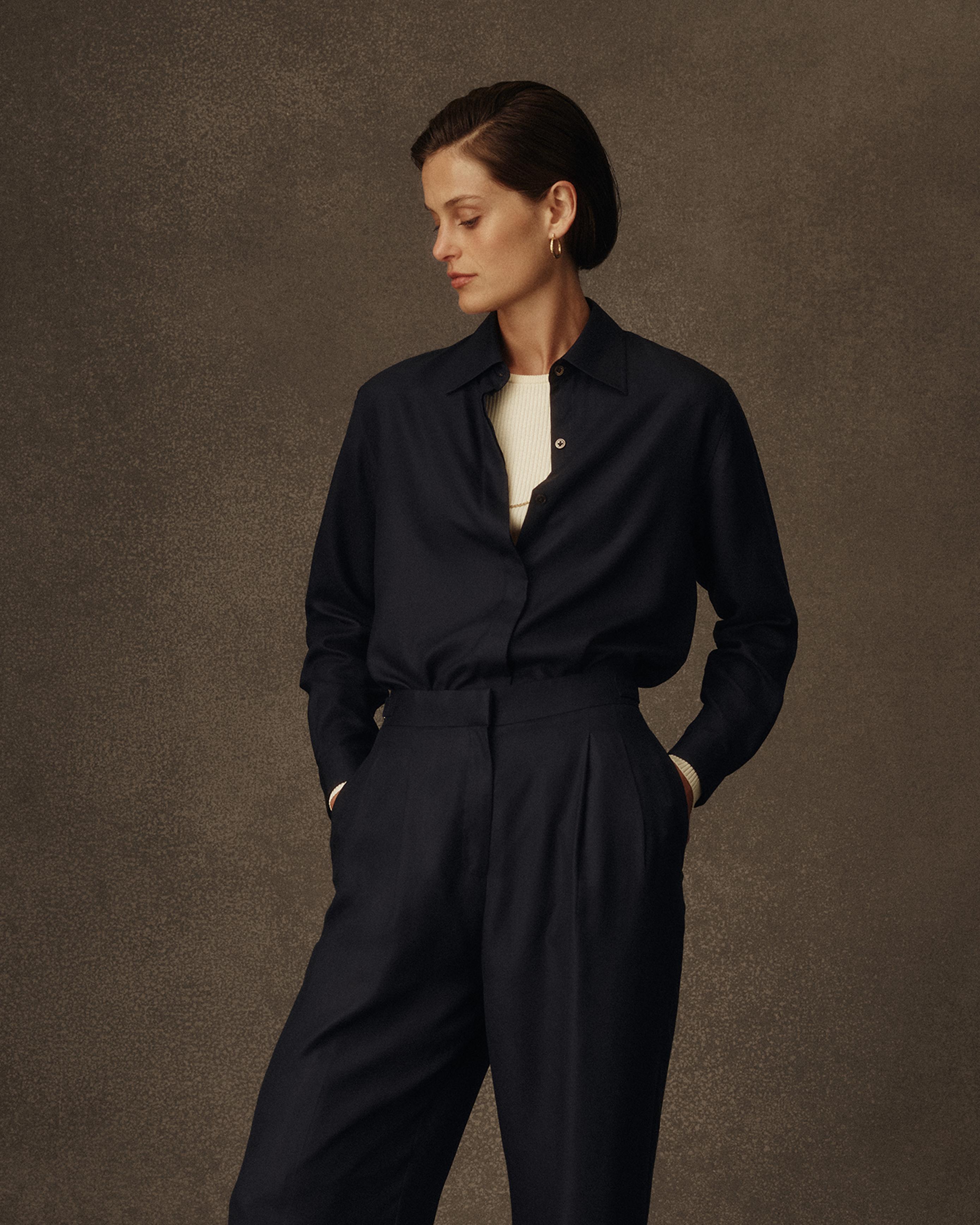 Classic Shirt - Navy Dupioni