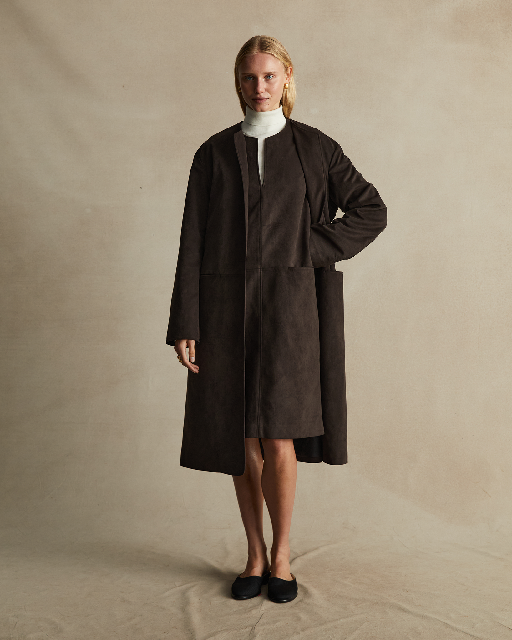 Coffee Suede Kristina Dress