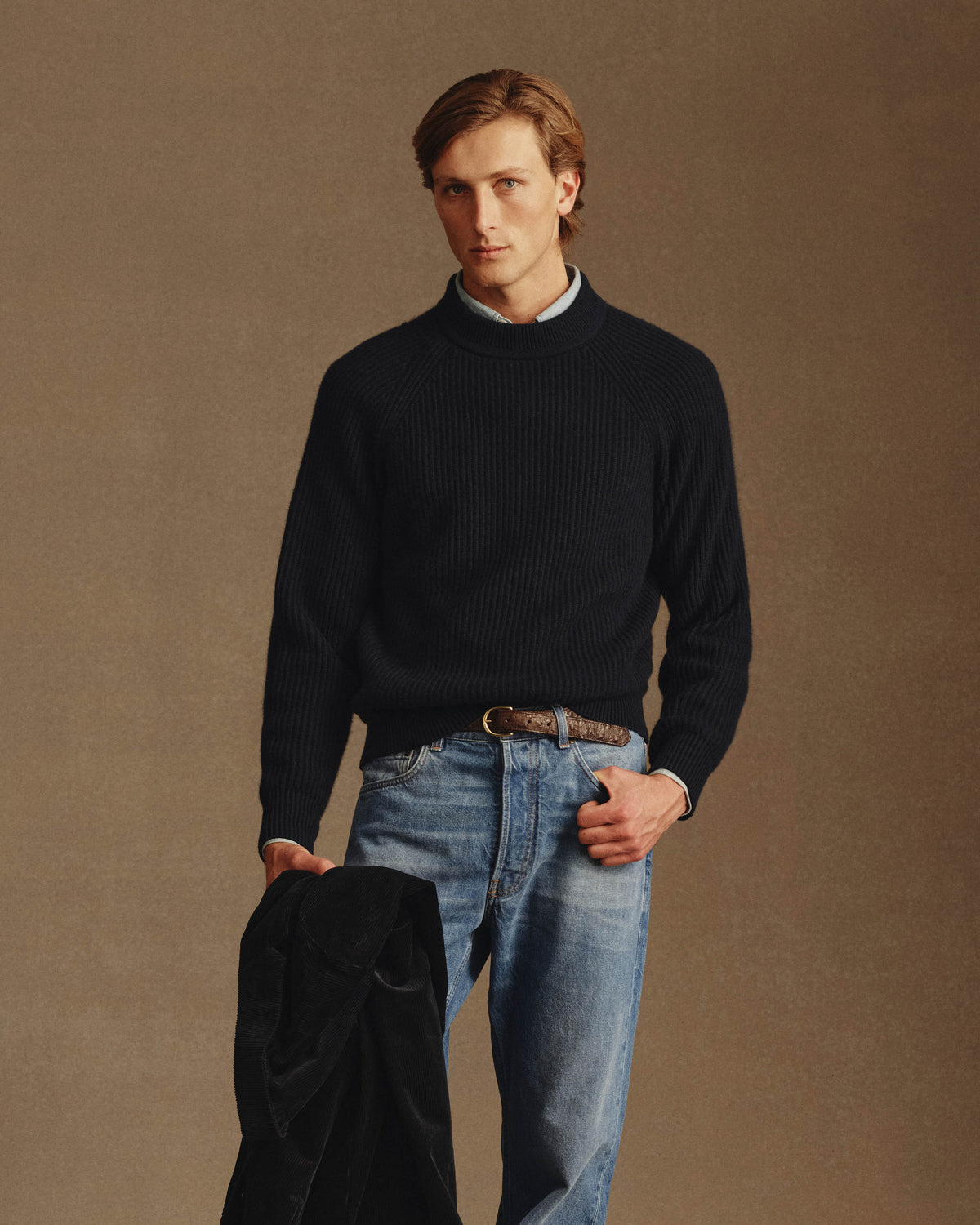 Cormac Cashmere Knit - Navy